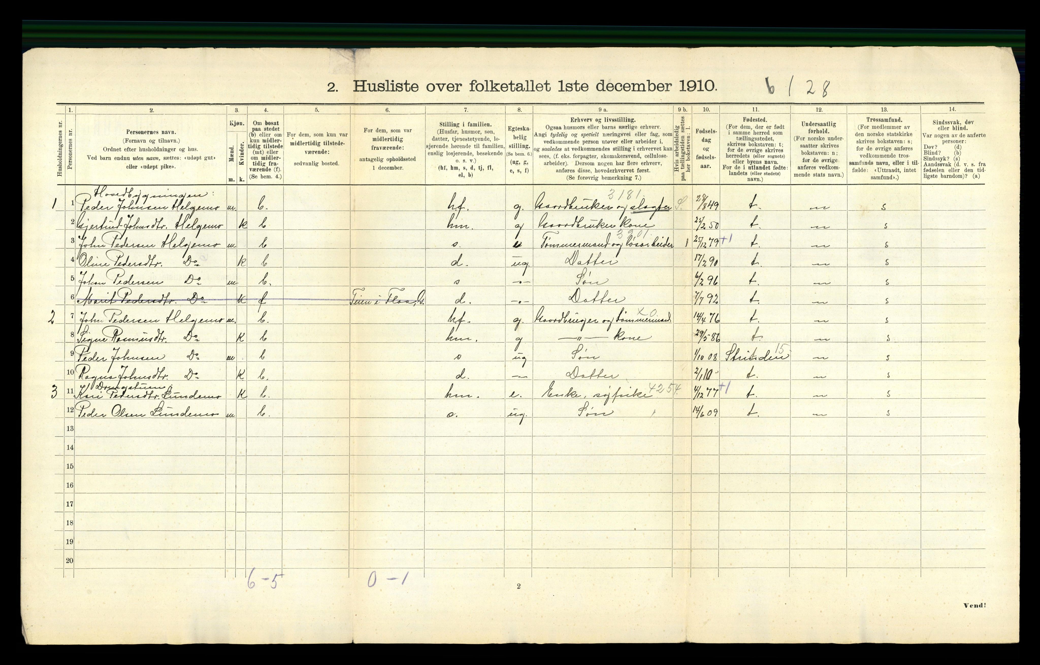 RA, 1910 census for Horg, 1910, p. 29