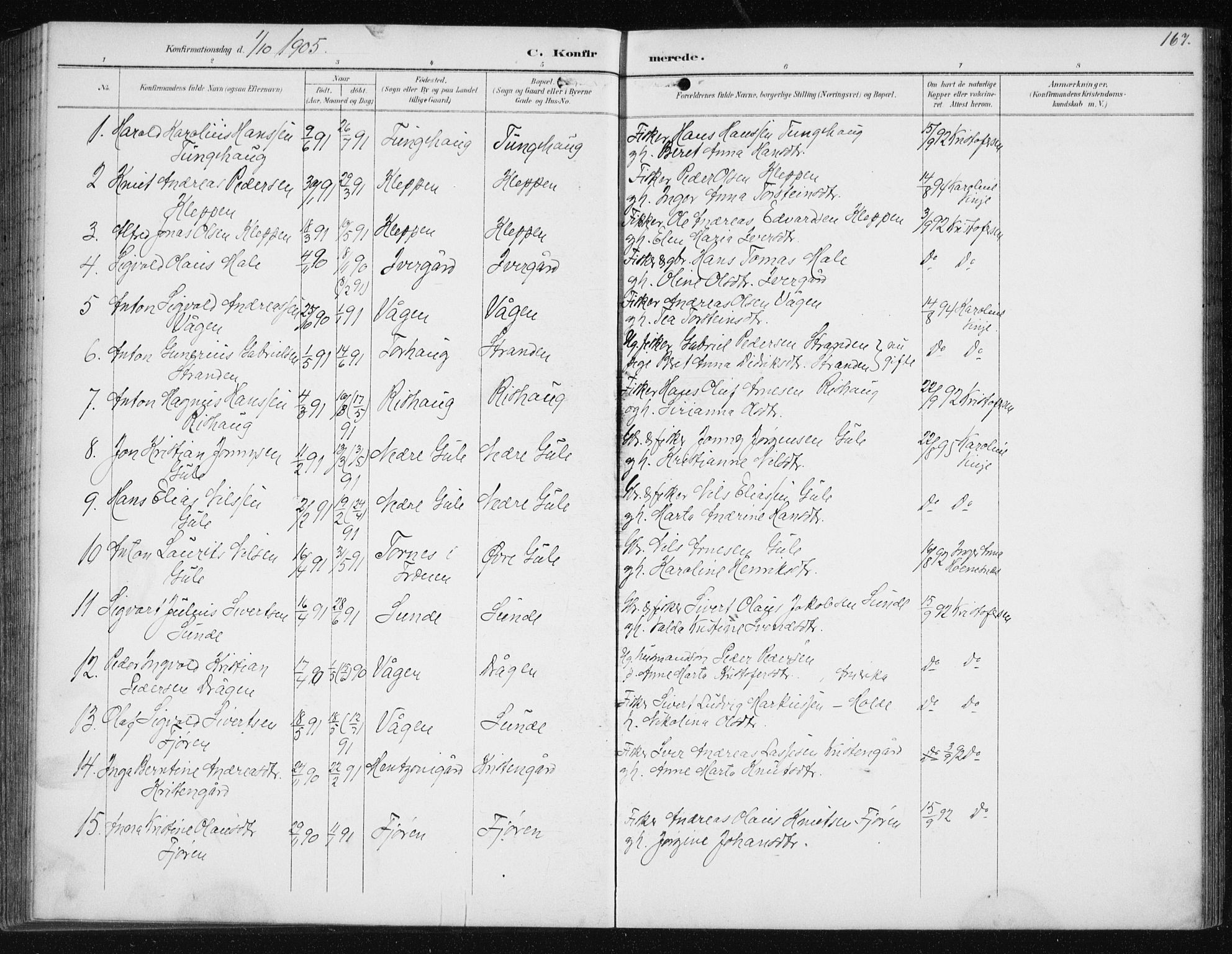 Ministerialprotokoller, klokkerbøker og fødselsregistre - Møre og Romsdal, AV/SAT-A-1454/566/L0773: Parish register (copy) no. 566C02, 1892-1909, p. 167