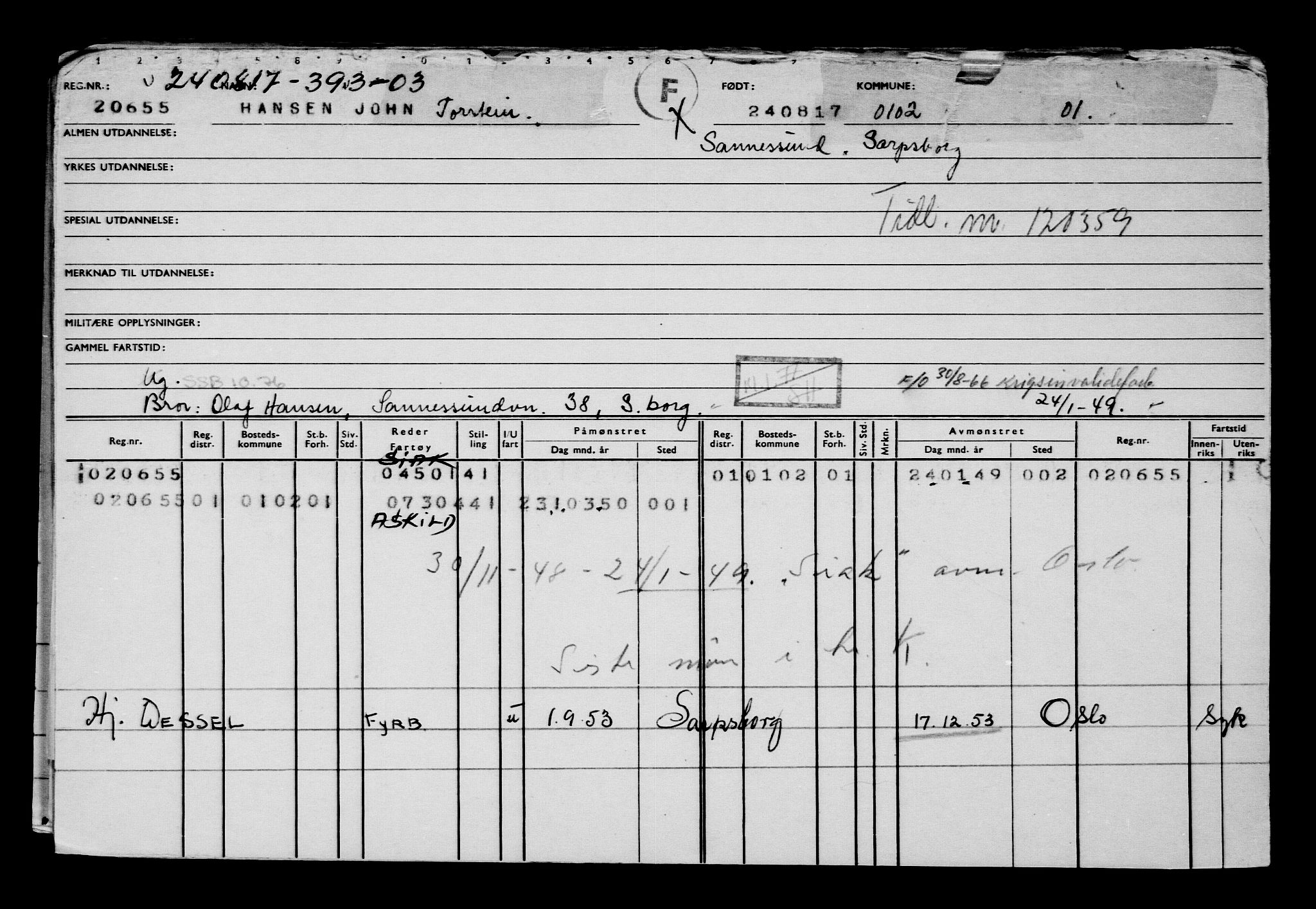 Direktoratet for sjømenn, AV/RA-S-3545/G/Gb/L0151: Hovedkort, 1917, p. 214