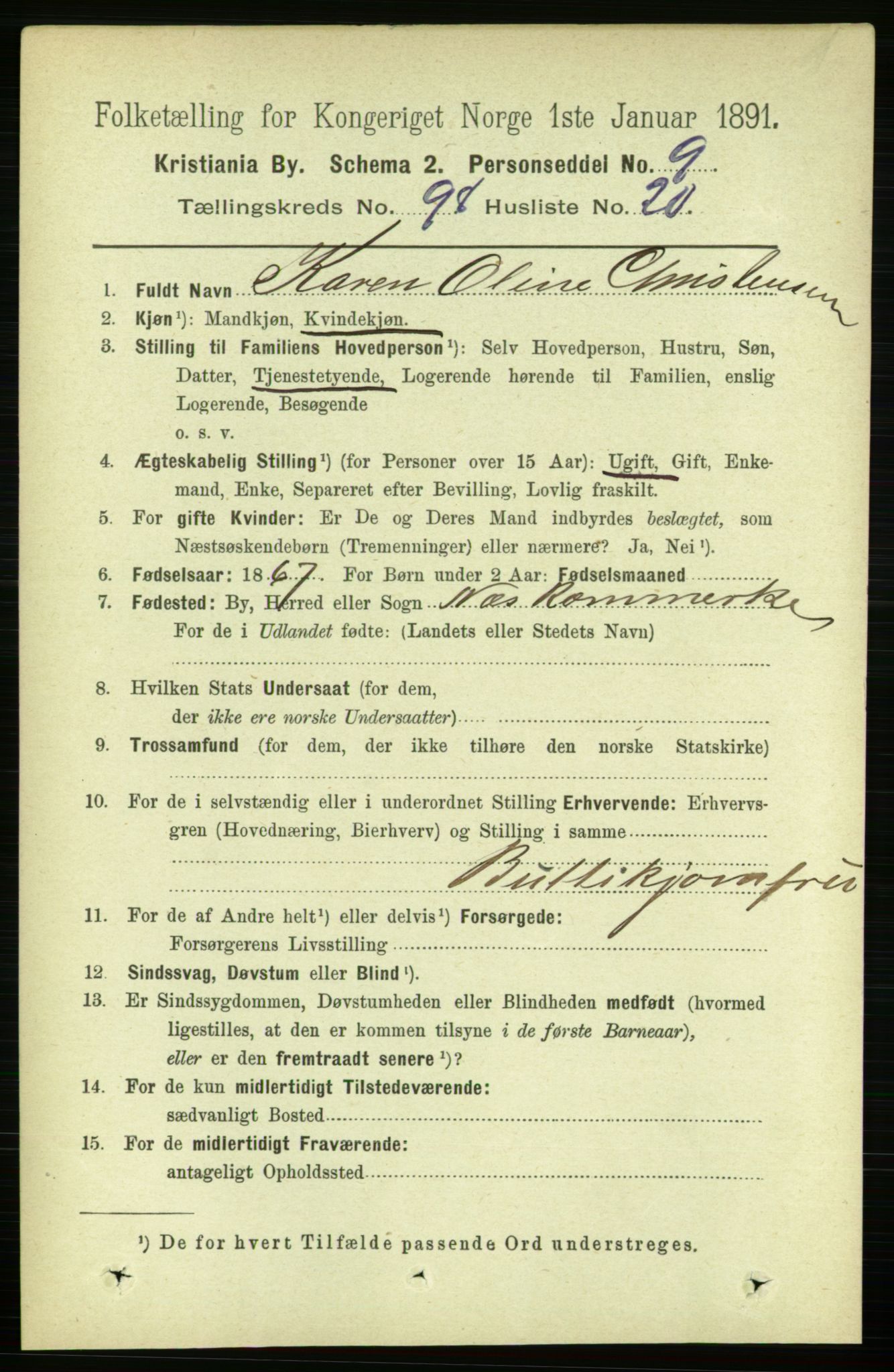 RA, 1891 census for 0301 Kristiania, 1891, p. 48337