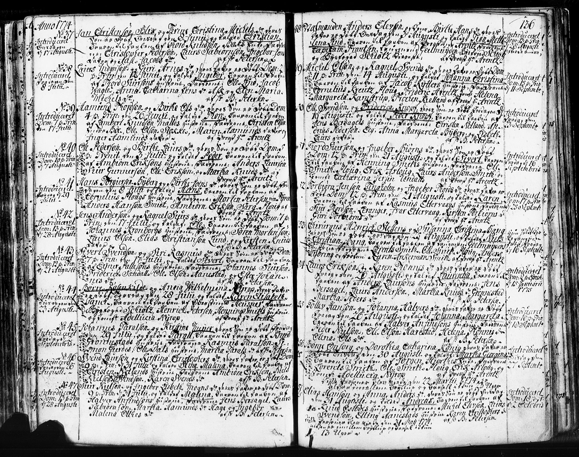 Domkirken sokneprestkontor, SAST/A-101812/001/30/30BB/L0004: Parish register (copy) no. B 4, 1752-1790, p. 136