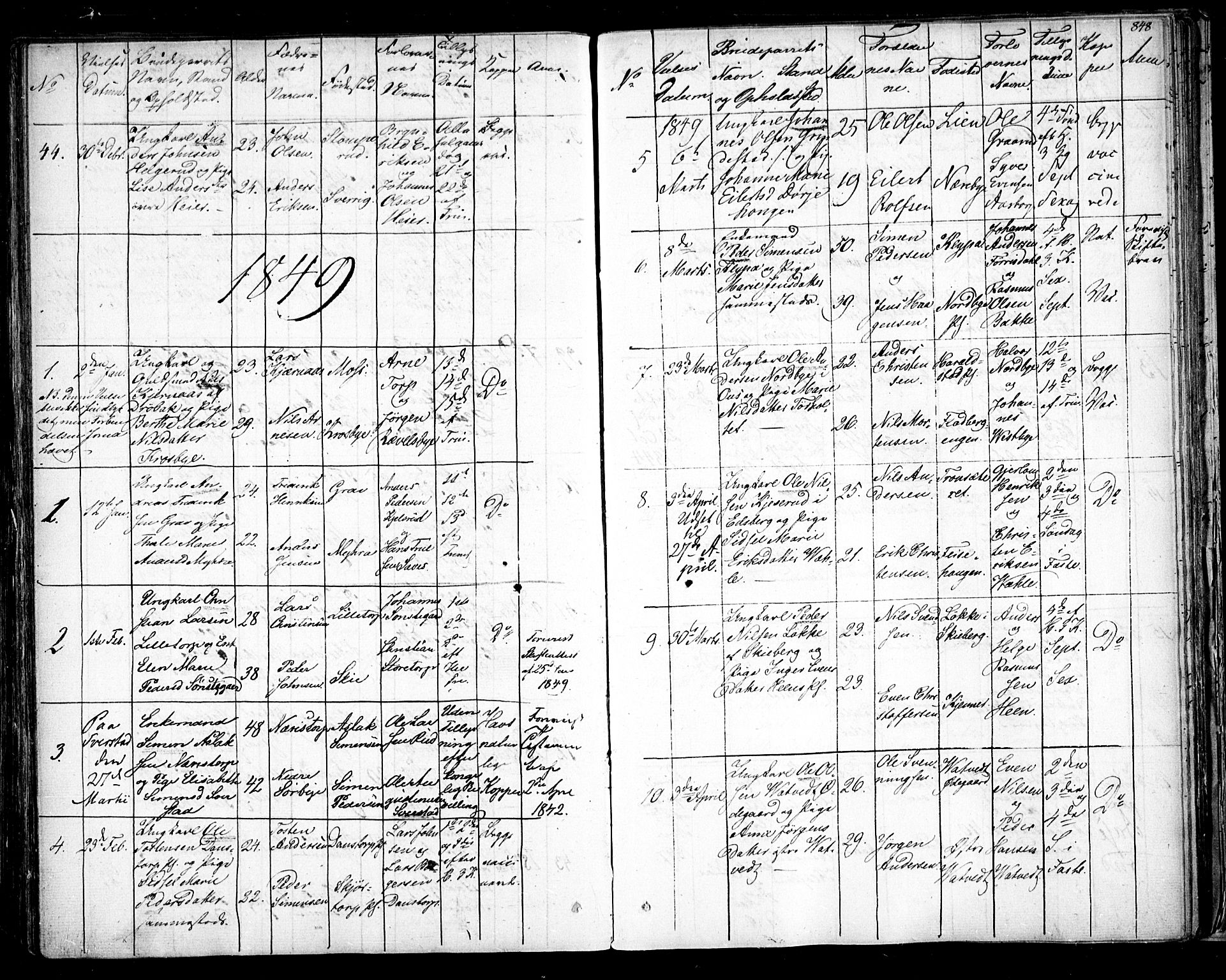 Rakkestad prestekontor Kirkebøker, SAO/A-2008/F/Fa/L0008: Parish register (official) no. I 8, 1842-1849, p. 847-848