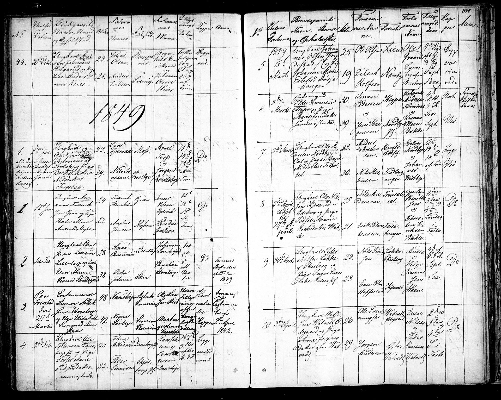 Rakkestad prestekontor Kirkebøker, AV/SAO-A-2008/F/Fa/L0008: Parish register (official) no. I 8, 1842-1849, p. 847-848