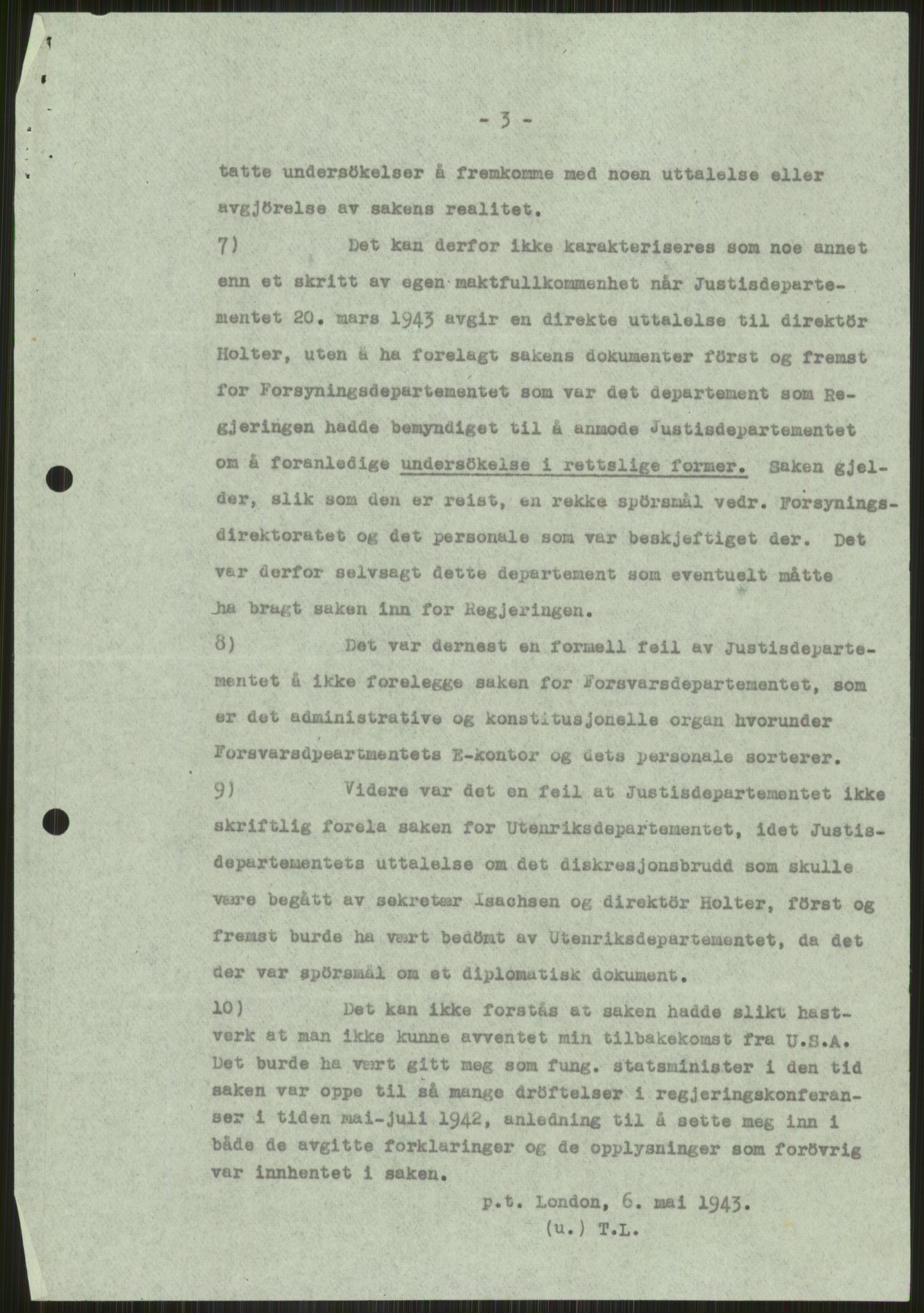 Lie, Trygve, AV/RA-PA-1407/D/L0005: Blandet korrespondanse., 1941-1945, p. 671