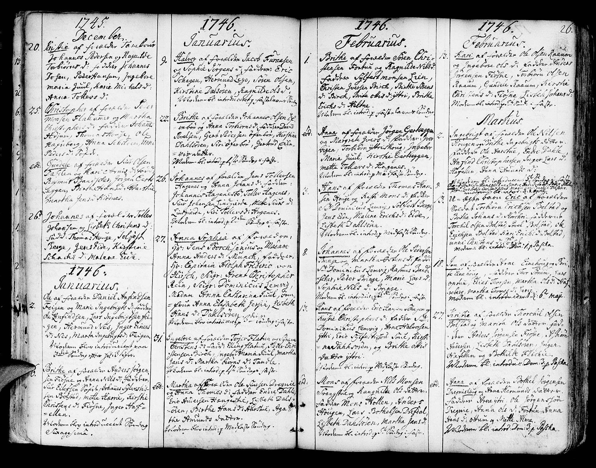 Luster sokneprestembete, SAB/A-81101/H/Haa/Haaa/L0001: Parish register (official) no. A 1, 1731-1803, p. 26