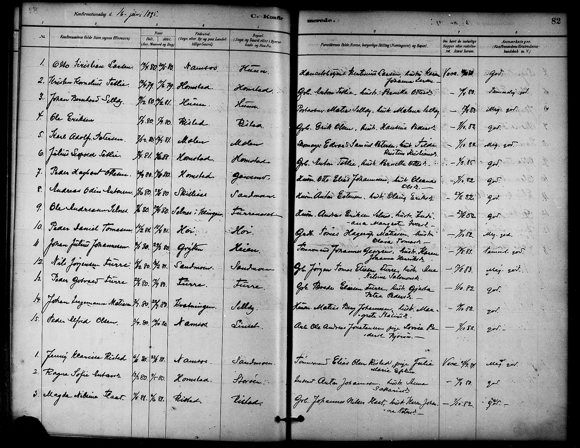 Ministerialprotokoller, klokkerbøker og fødselsregistre - Nord-Trøndelag, SAT/A-1458/766/L0563: Parish register (official) no. 767A01, 1881-1899, p. 82