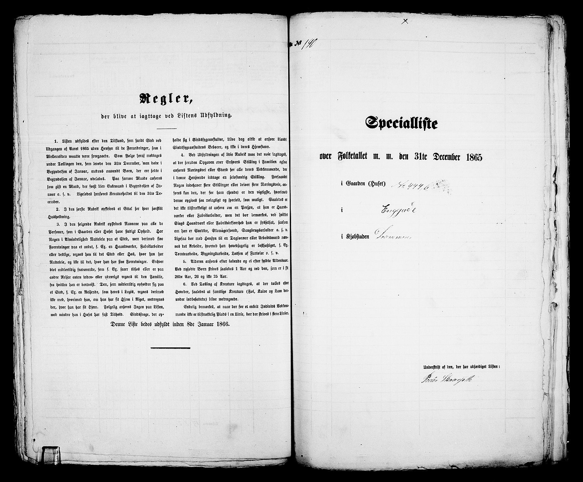 RA, 1865 census for Bragernes in Drammen, 1865, p. 406