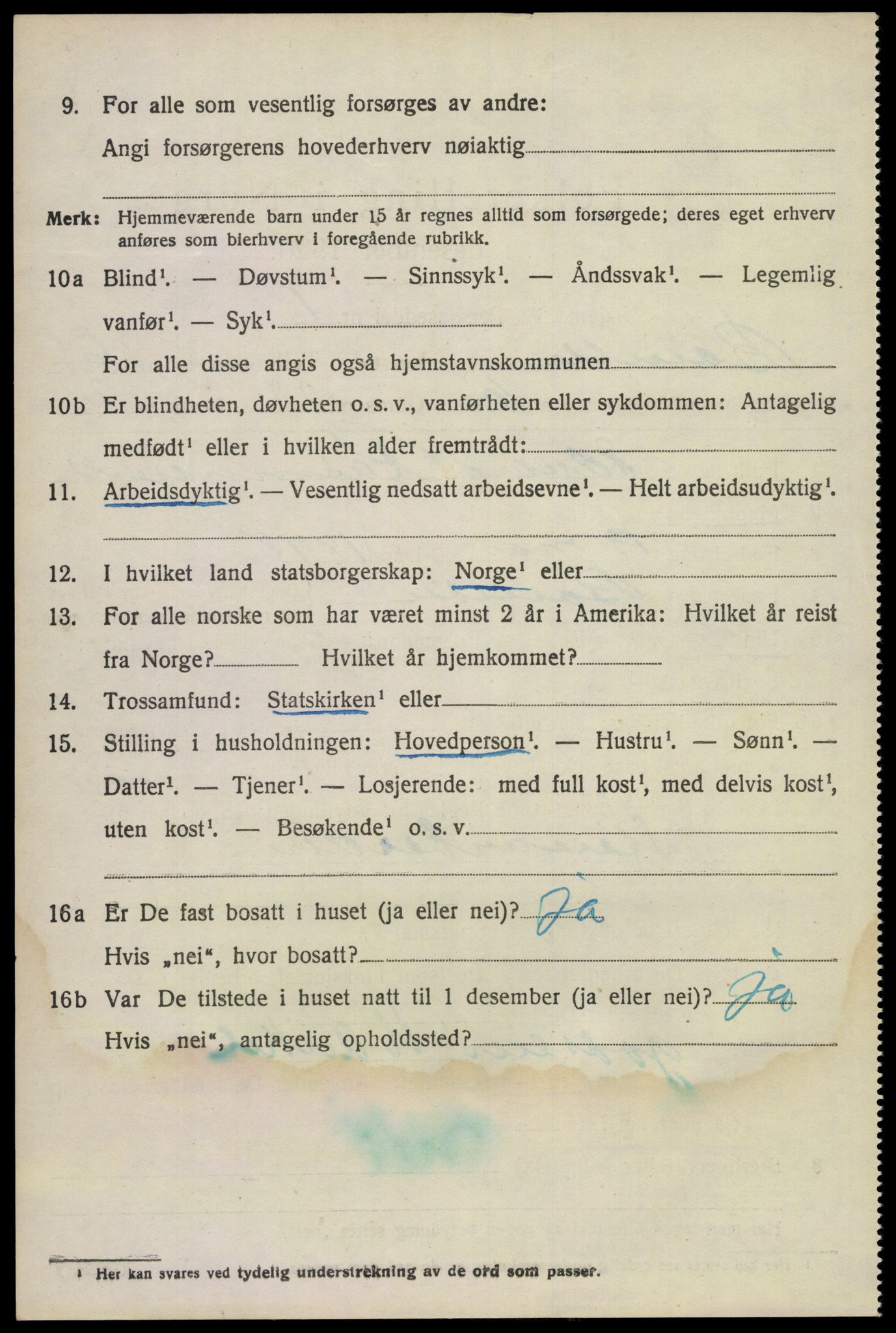 SAKO, 1920 census for Bamble, 1920, p. 6906