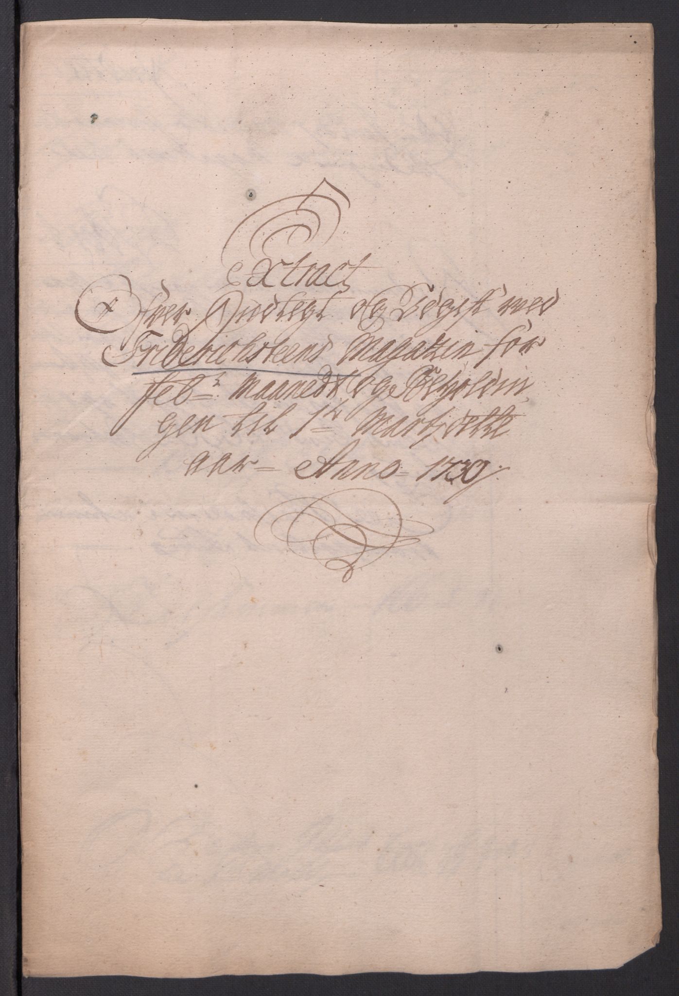 Kommanderende general (KG I) med Det norske krigsdirektorium, AV/RA-EA-5419/D/L0154: Fredriksten festning: Brev, inventarfortegnelser og regnskapsekstrakter, 1730-1739, p. 43