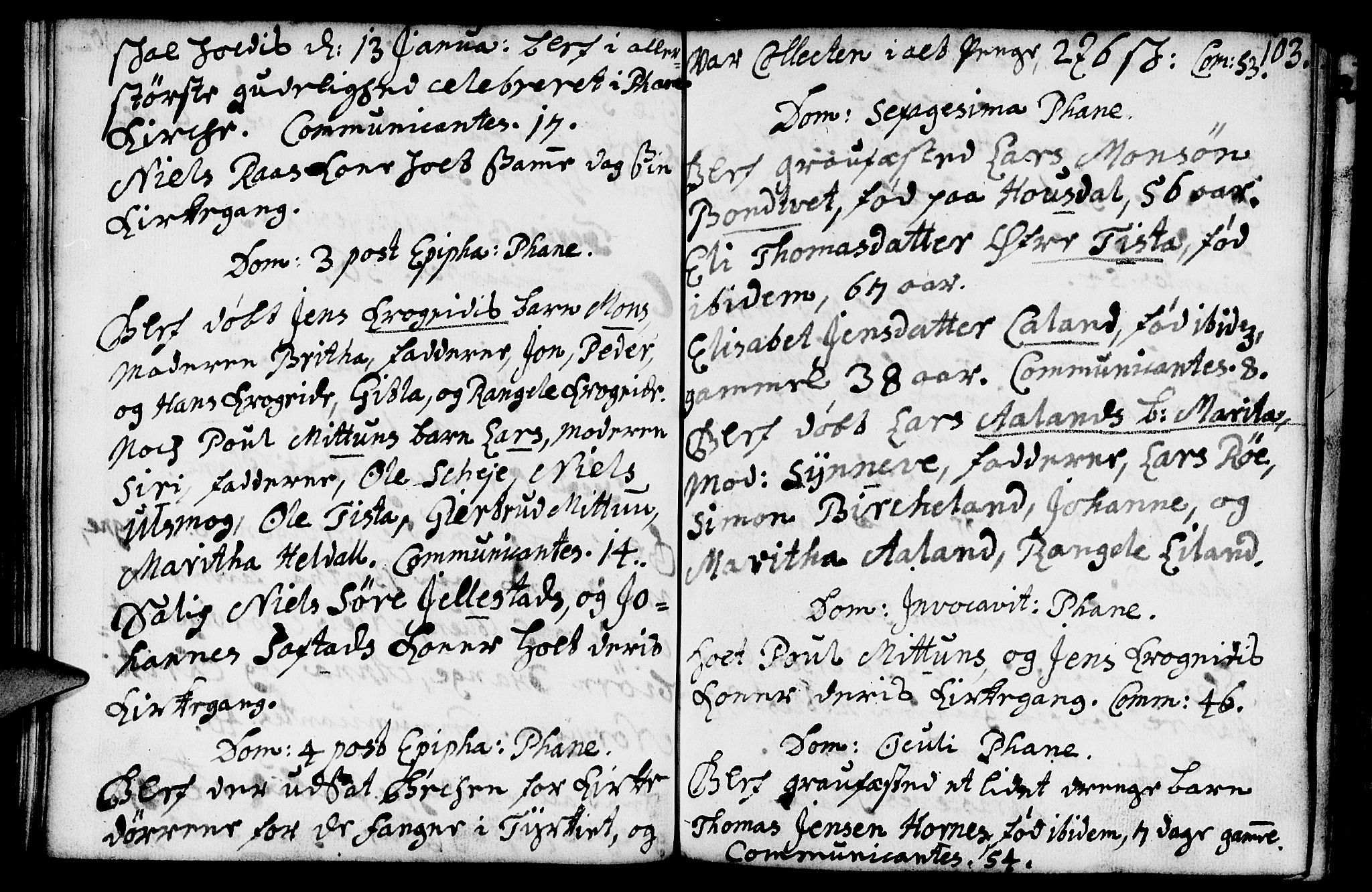 Fana Sokneprestembete, AV/SAB-A-75101/H/Haa/Haaa/L0002: Parish register (official) no. A 2, 1719-1735, p. 103