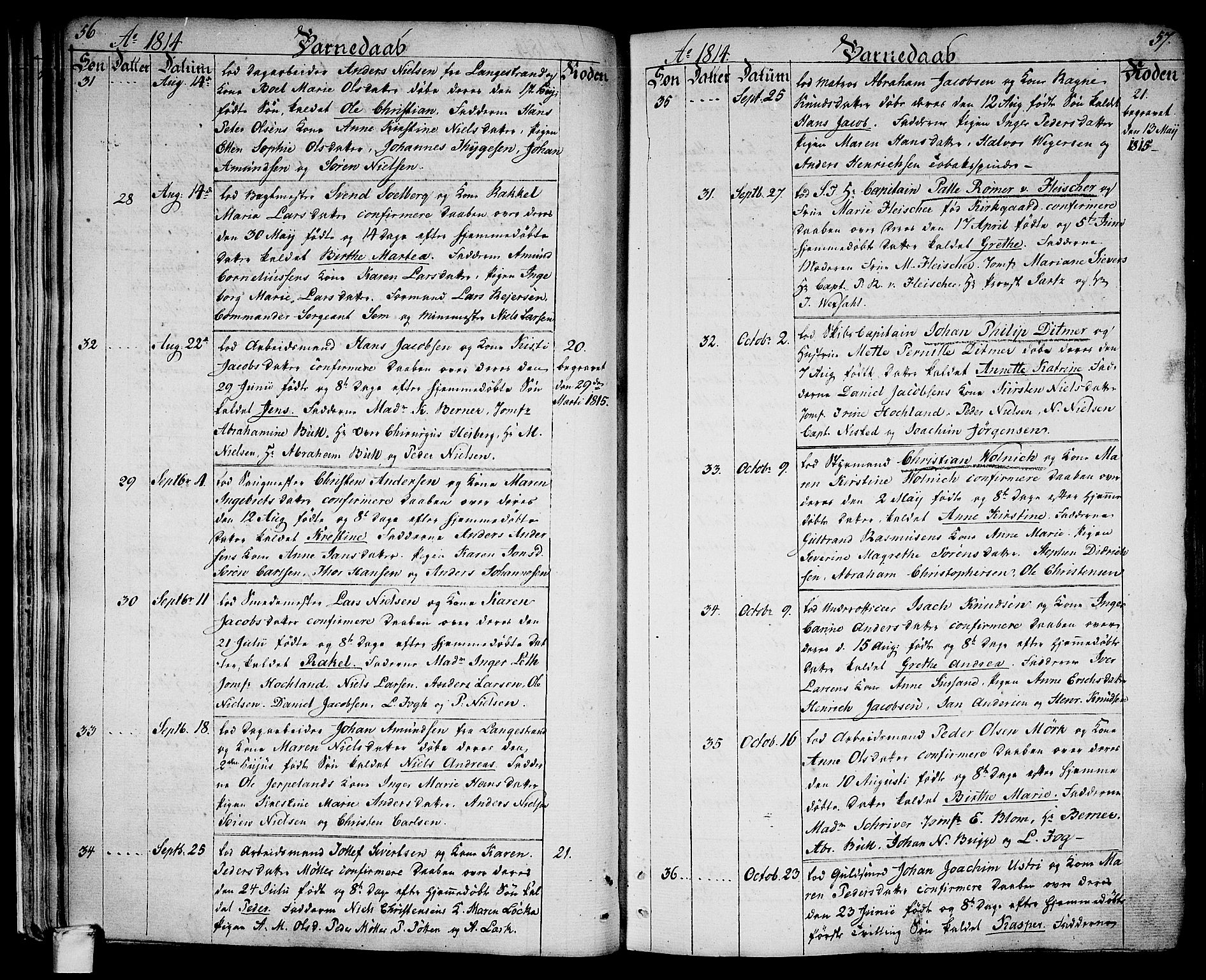 Larvik kirkebøker, SAKO/A-352/G/Ga/L0002: Parish register (copy) no. I 2, 1807-1830, p. 56-57