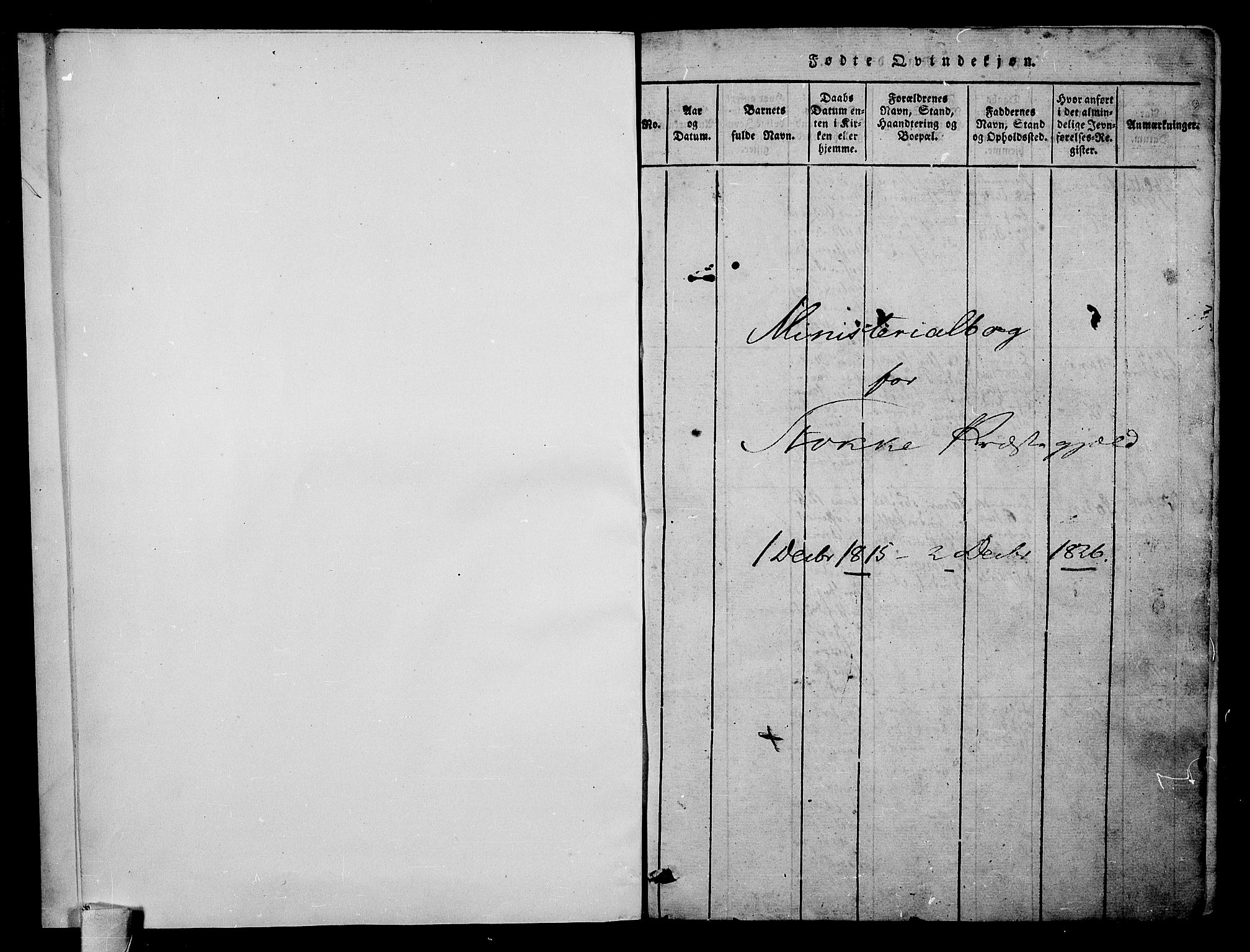 Stokke kirkebøker, SAKO/A-320/F/Fa/L0005: Parish register (official) no. I 5, 1815-1826