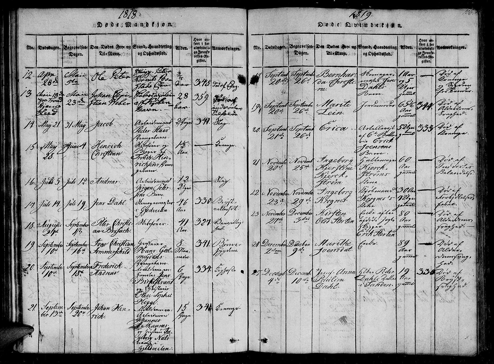 Ministerialprotokoller, klokkerbøker og fødselsregistre - Sør-Trøndelag, SAT/A-1456/602/L0107: Parish register (official) no. 602A05, 1815-1821, p. 106
