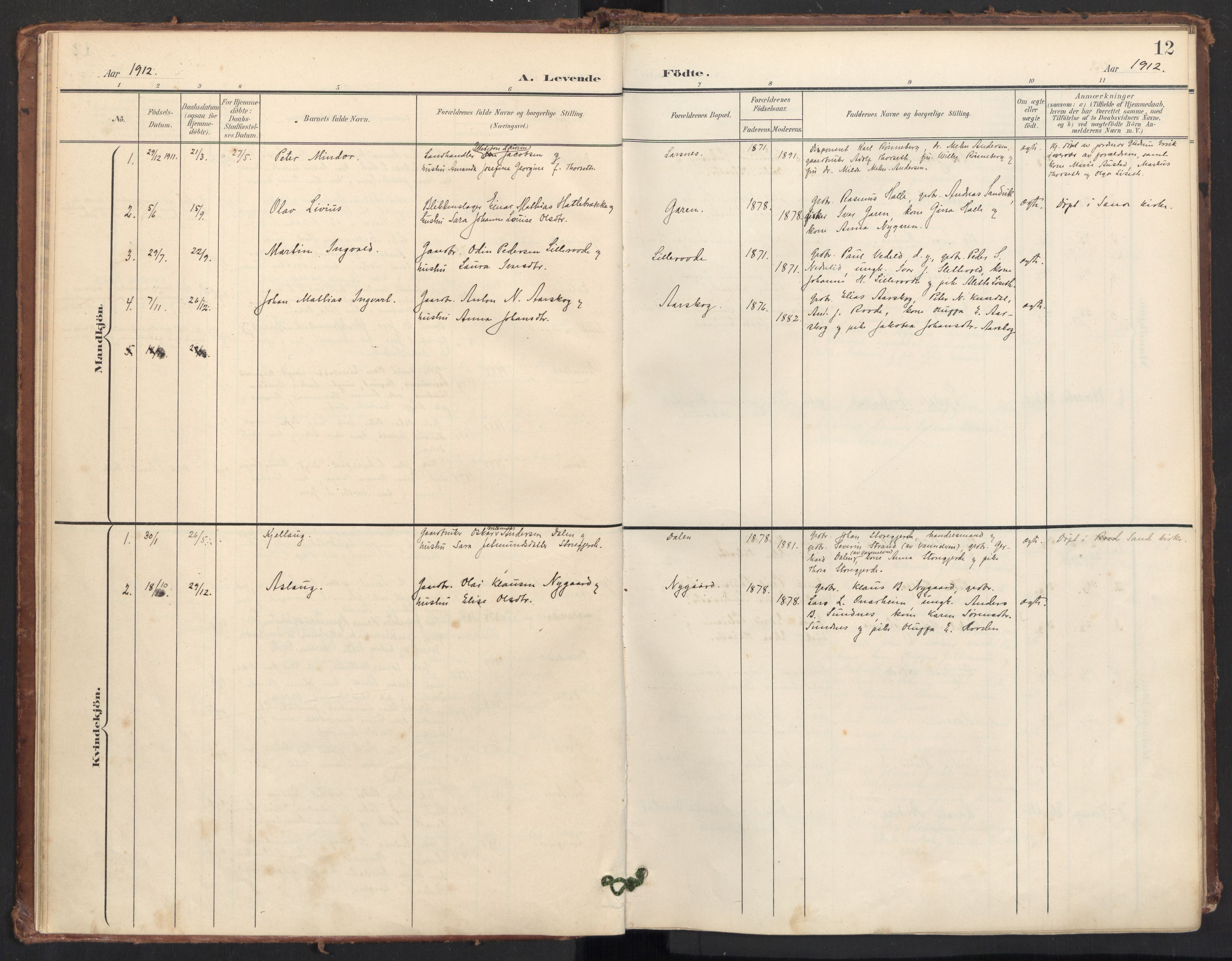 Ministerialprotokoller, klokkerbøker og fødselsregistre - Møre og Romsdal, AV/SAT-A-1454/504/L0057: Parish register (official) no. 504A04, 1902-1919, p. 12