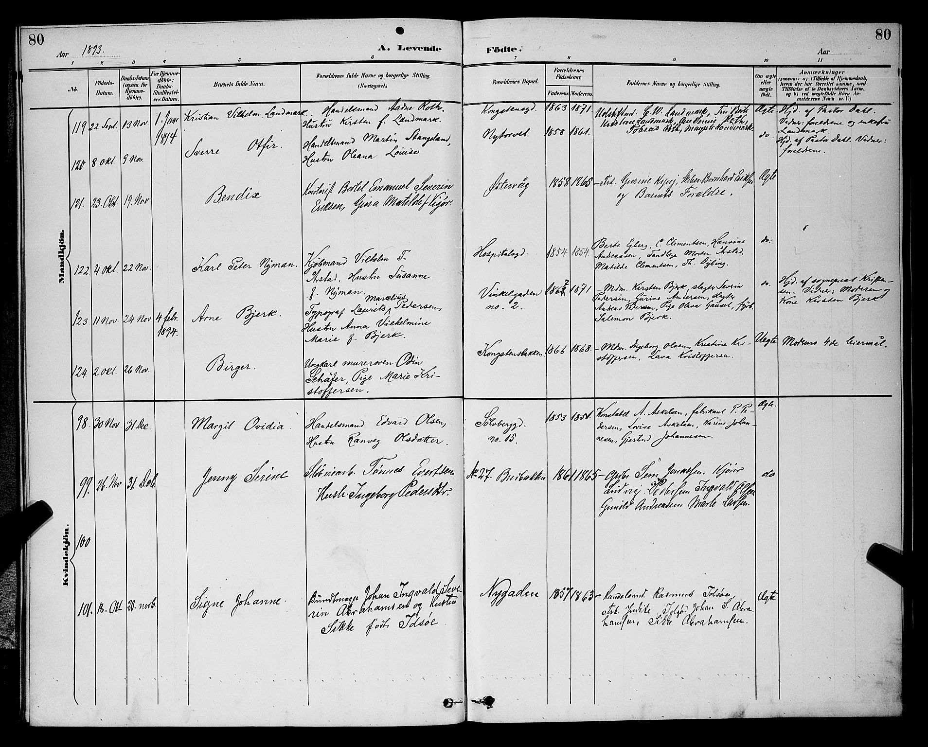 St. Petri sokneprestkontor, SAST/A-101813/001/30/30BB/L0006: Parish register (copy) no. B 6, 1890-1897, p. 80