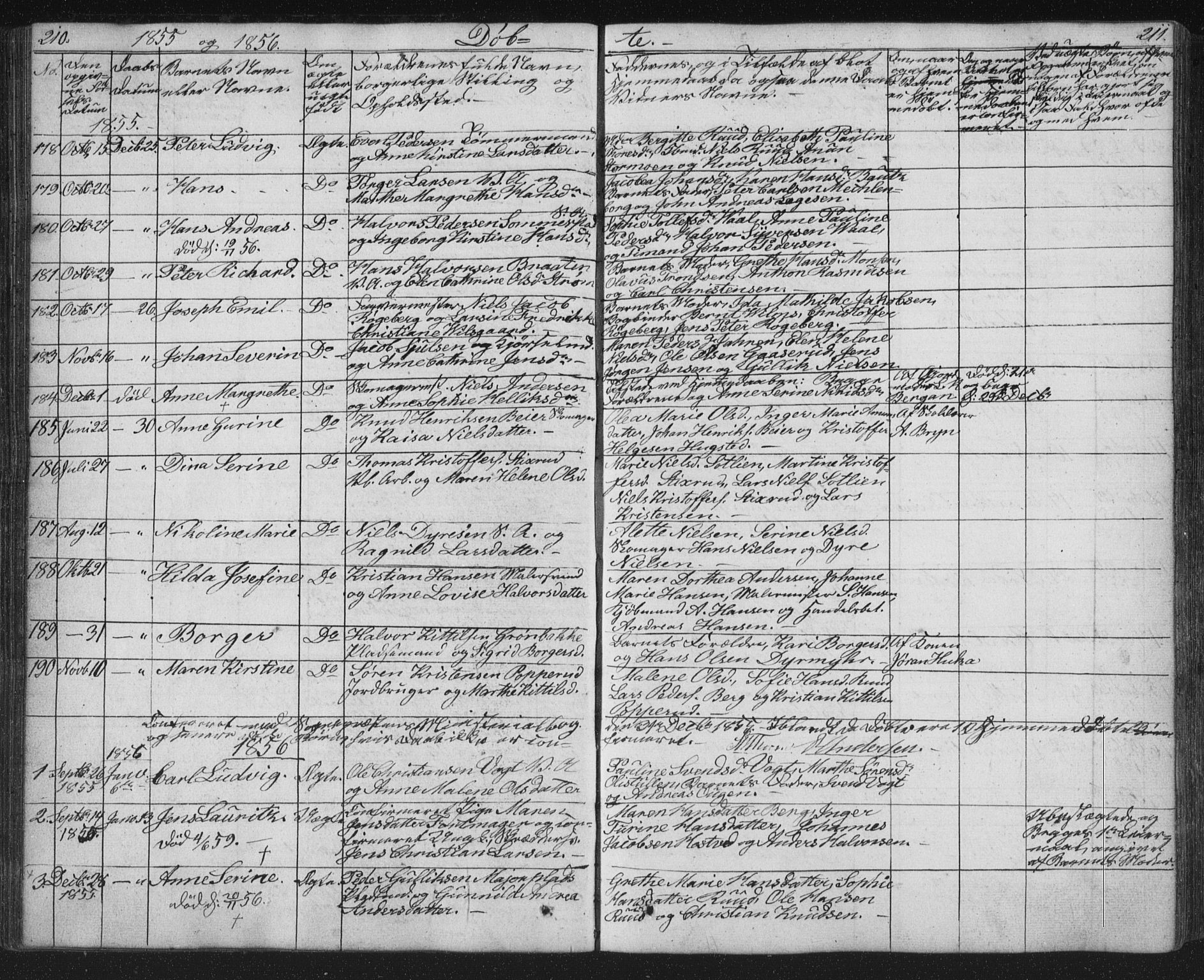 Kongsberg kirkebøker, AV/SAKO-A-22/G/Ga/L0002: Parish register (copy) no. 2, 1839-1858, p. 210-211