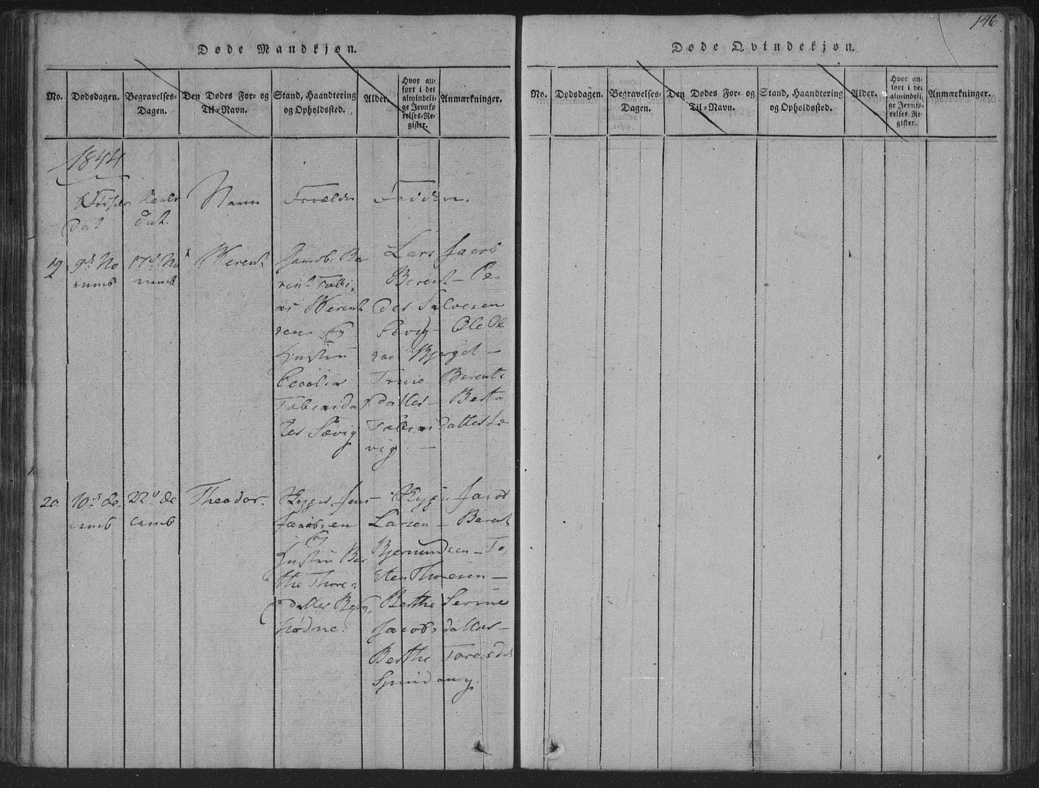 Herad sokneprestkontor, AV/SAK-1111-0018/F/Fa/Fab/L0002: Parish register (official) no. A 2, 1816-1844, p. 146