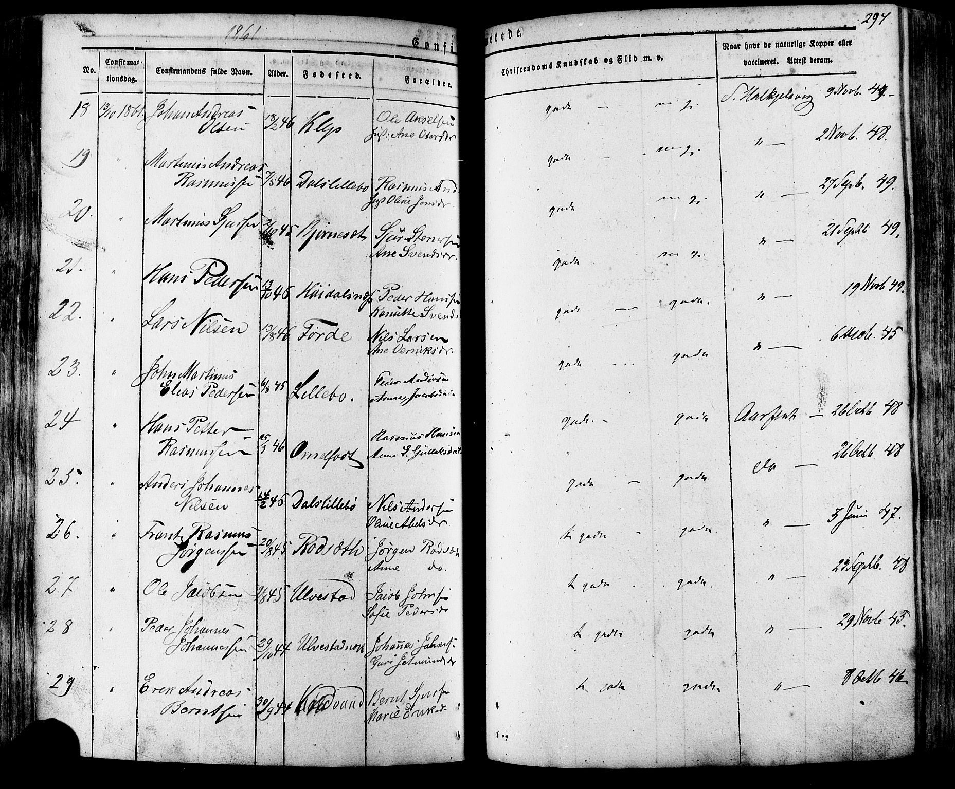 Ministerialprotokoller, klokkerbøker og fødselsregistre - Møre og Romsdal, AV/SAT-A-1454/511/L0140: Parish register (official) no. 511A07, 1851-1878, p. 297