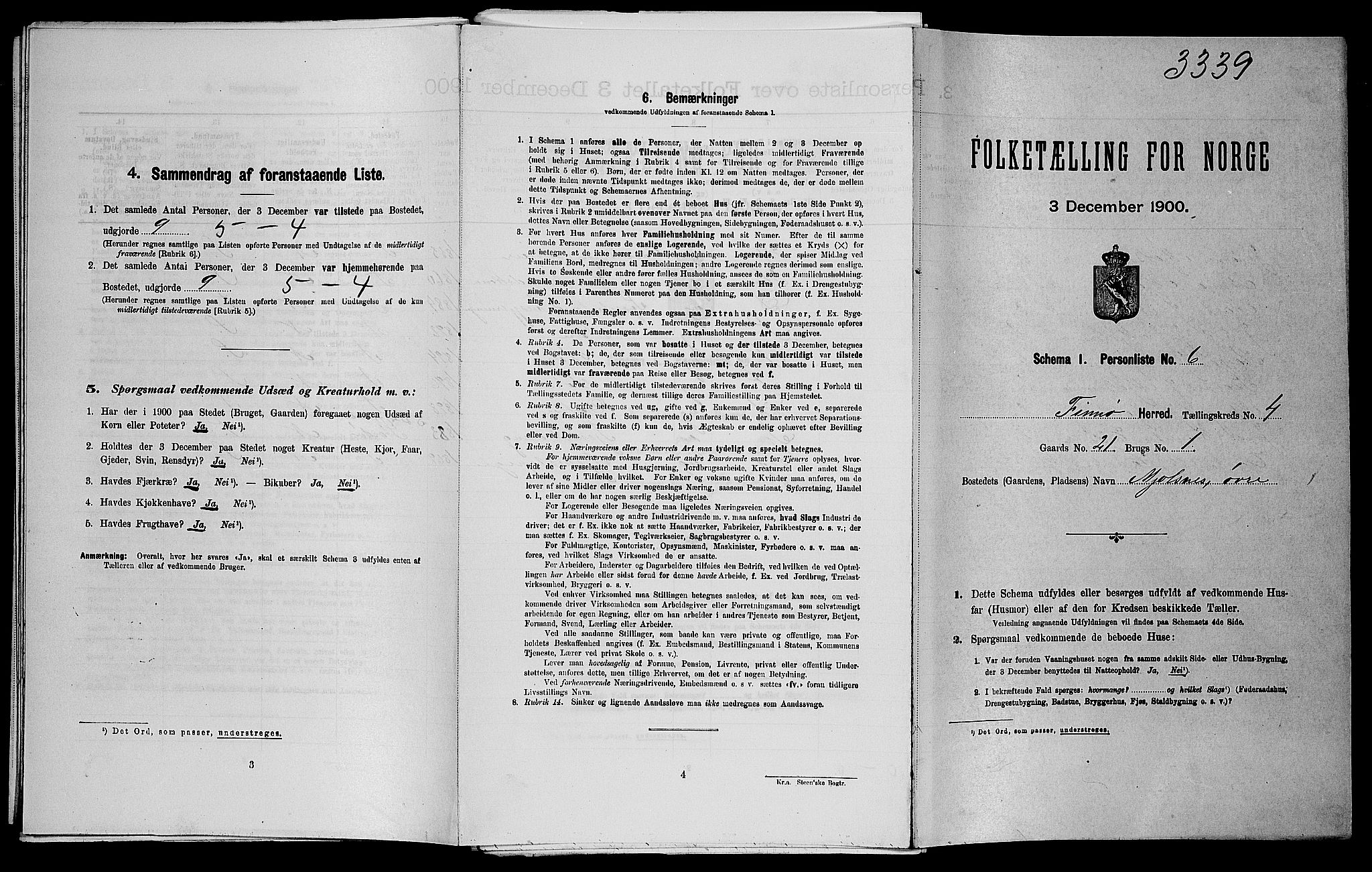 SAST, 1900 census for Finnøy, 1900, p. 291