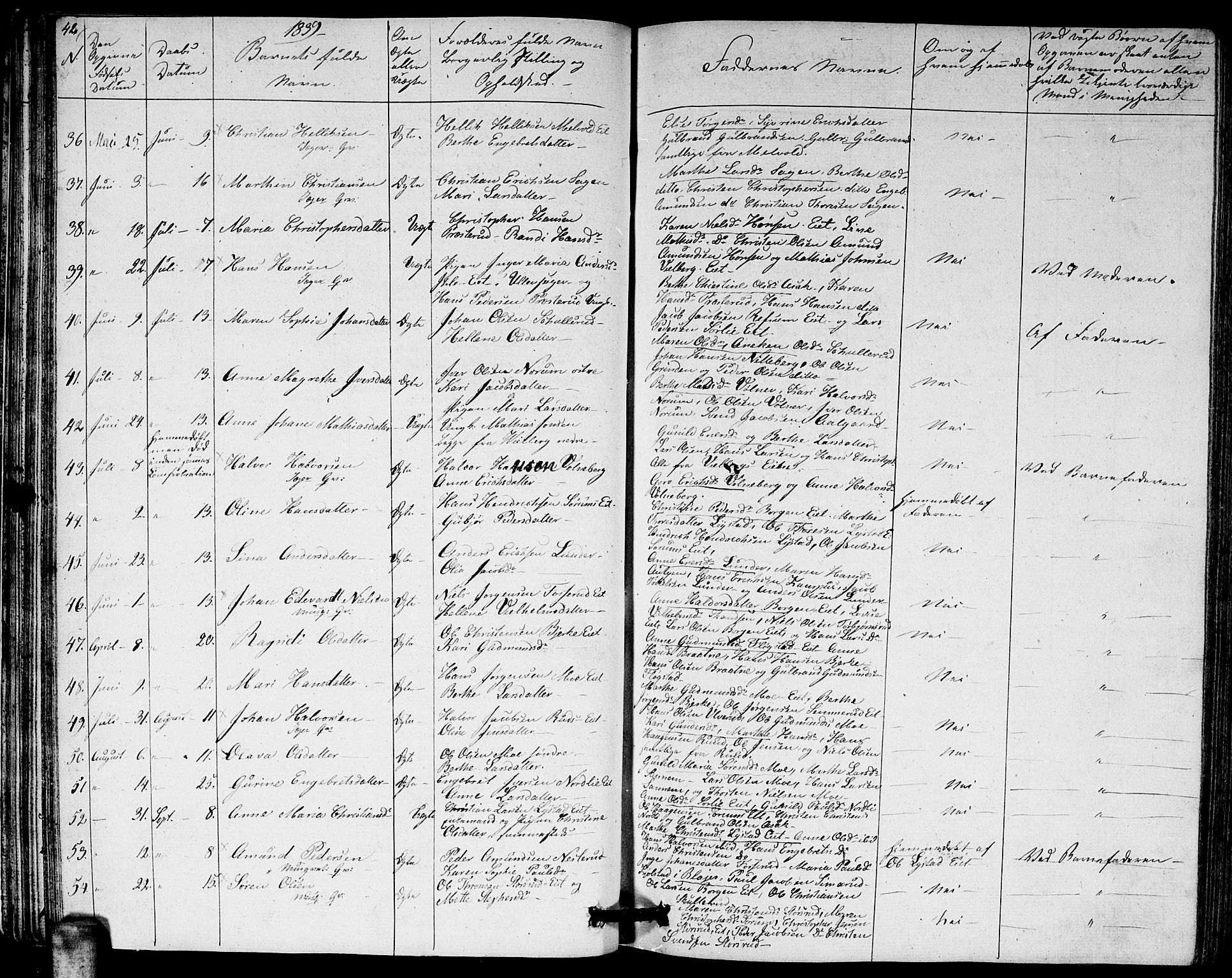 Sørum prestekontor Kirkebøker, SAO/A-10303/G/Ga/L0002: Parish register (copy) no. I 2, 1829-1845, p. 42