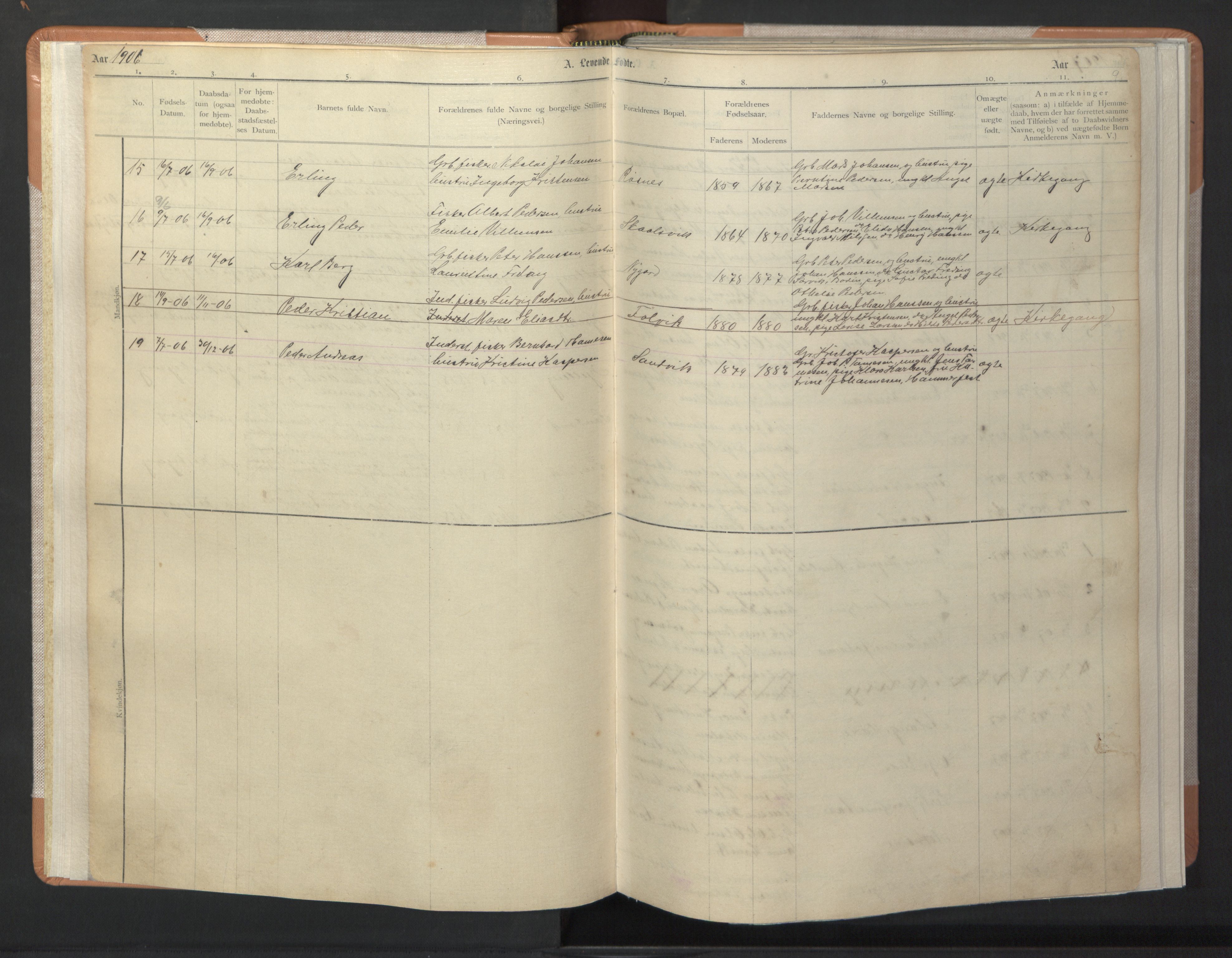 Ministerialprotokoller, klokkerbøker og fødselsregistre - Nordland, SAT/A-1459/806/L0117: Parish register (copy) no. 806C01, 1905-1957, p. 9