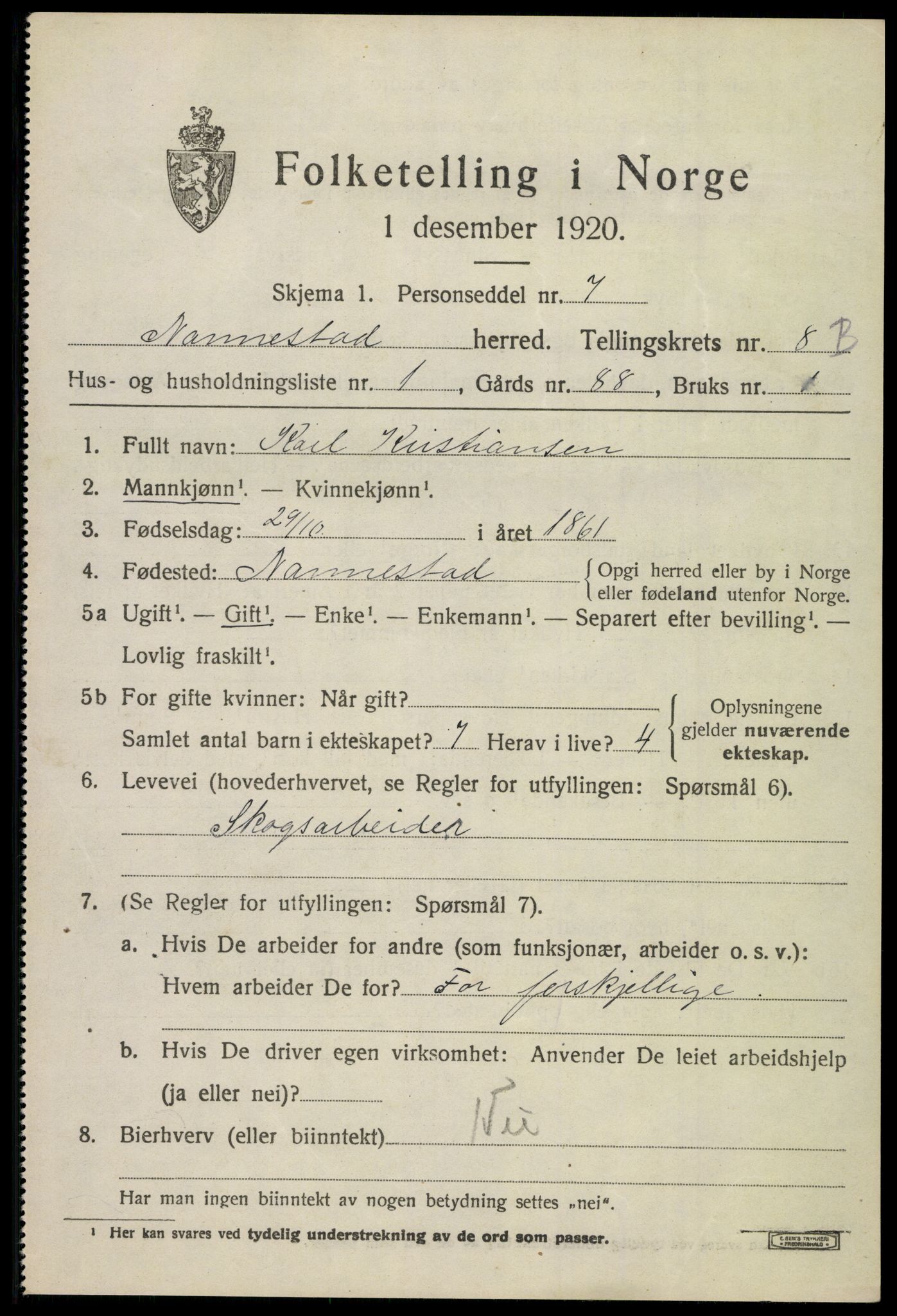 SAO, 1920 census for Nannestad, 1920, p. 9602