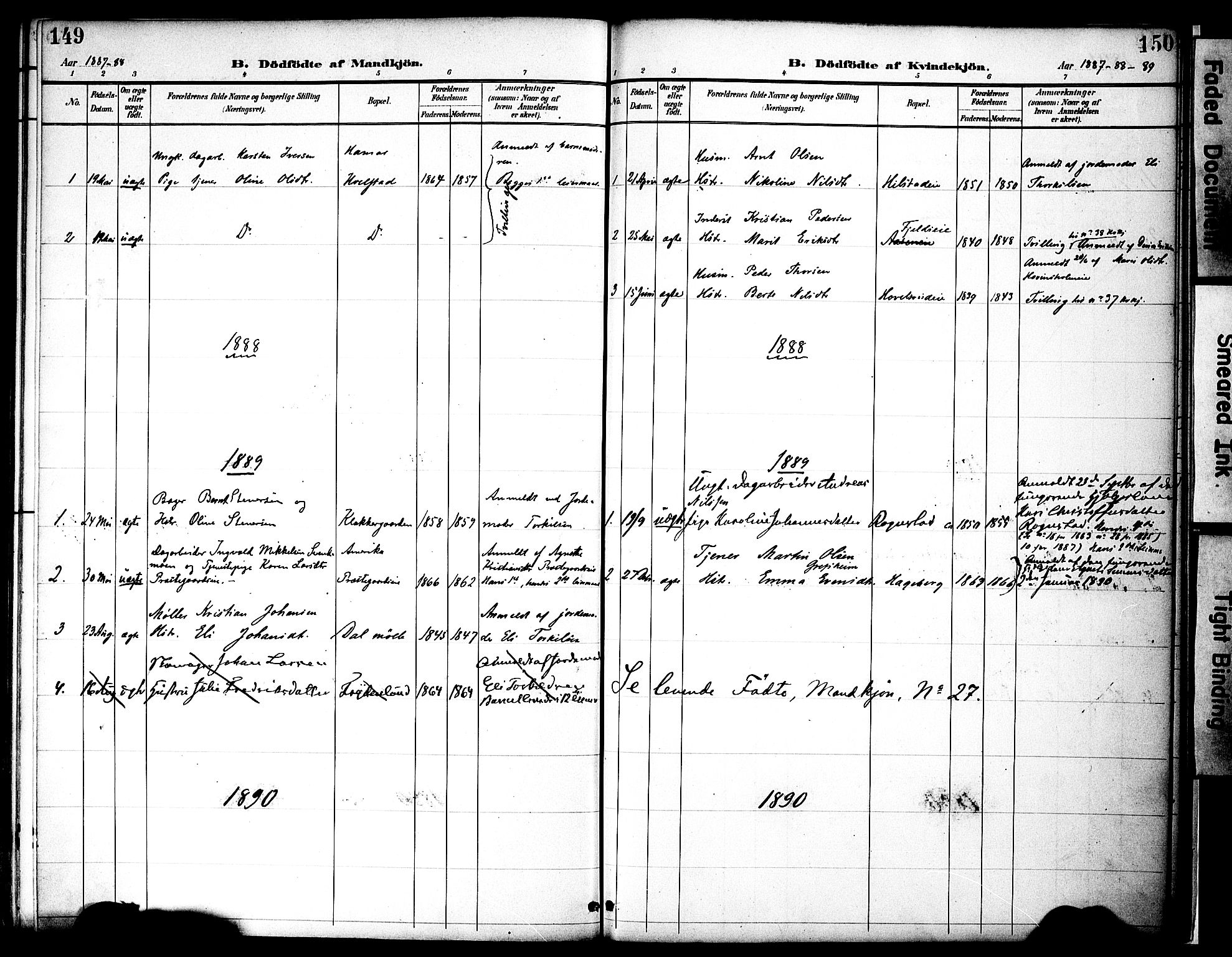 Nes prestekontor, Hedmark, AV/SAH-PREST-020/K/Ka/L0009: Parish register (official) no. 9, 1887-1905, p. 149-150