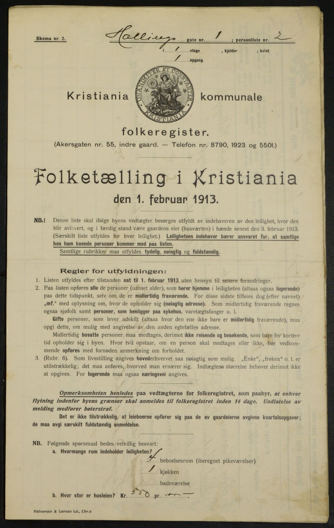 OBA, Municipal Census 1913 for Kristiania, 1913, p. 34095