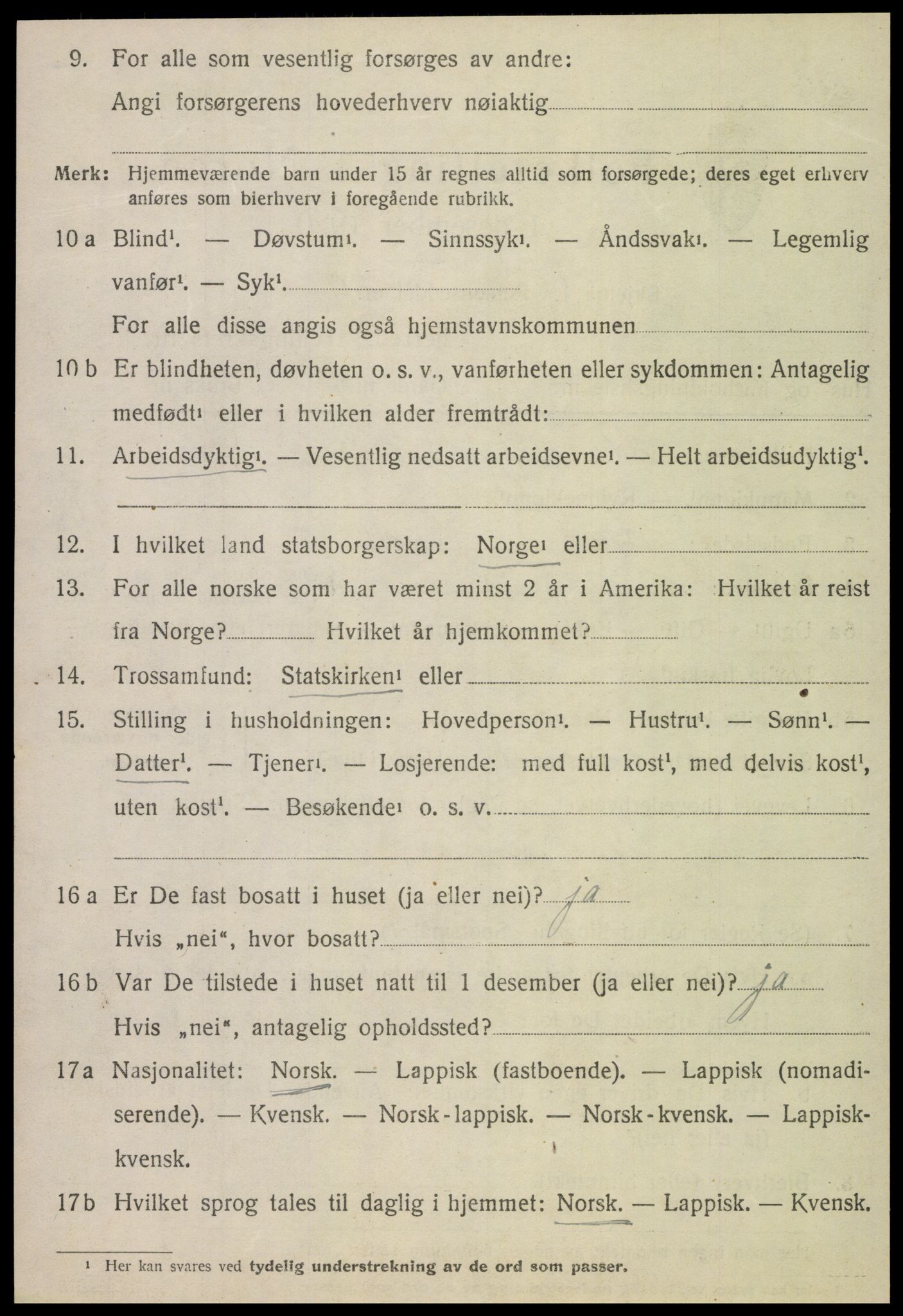 SAT, 1920 census for Namdalseid, 1920, p. 2337