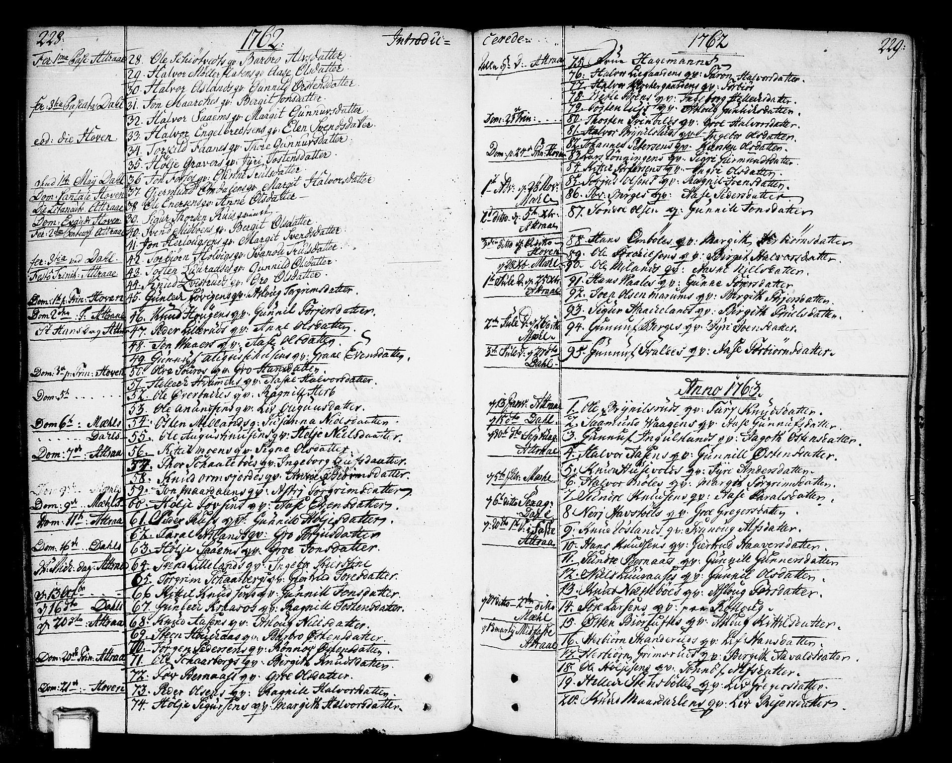 Tinn kirkebøker, SAKO/A-308/F/Fa/L0002: Parish register (official) no. I 2, 1757-1810, p. 228-229
