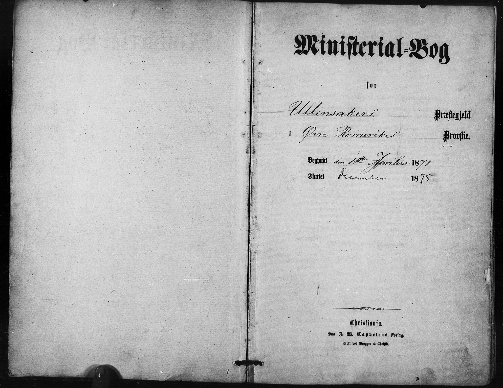 Ullensaker prestekontor Kirkebøker, SAO/A-10236a/F/Fa/L0017: Parish register (official) no. I 17, 1871-1875