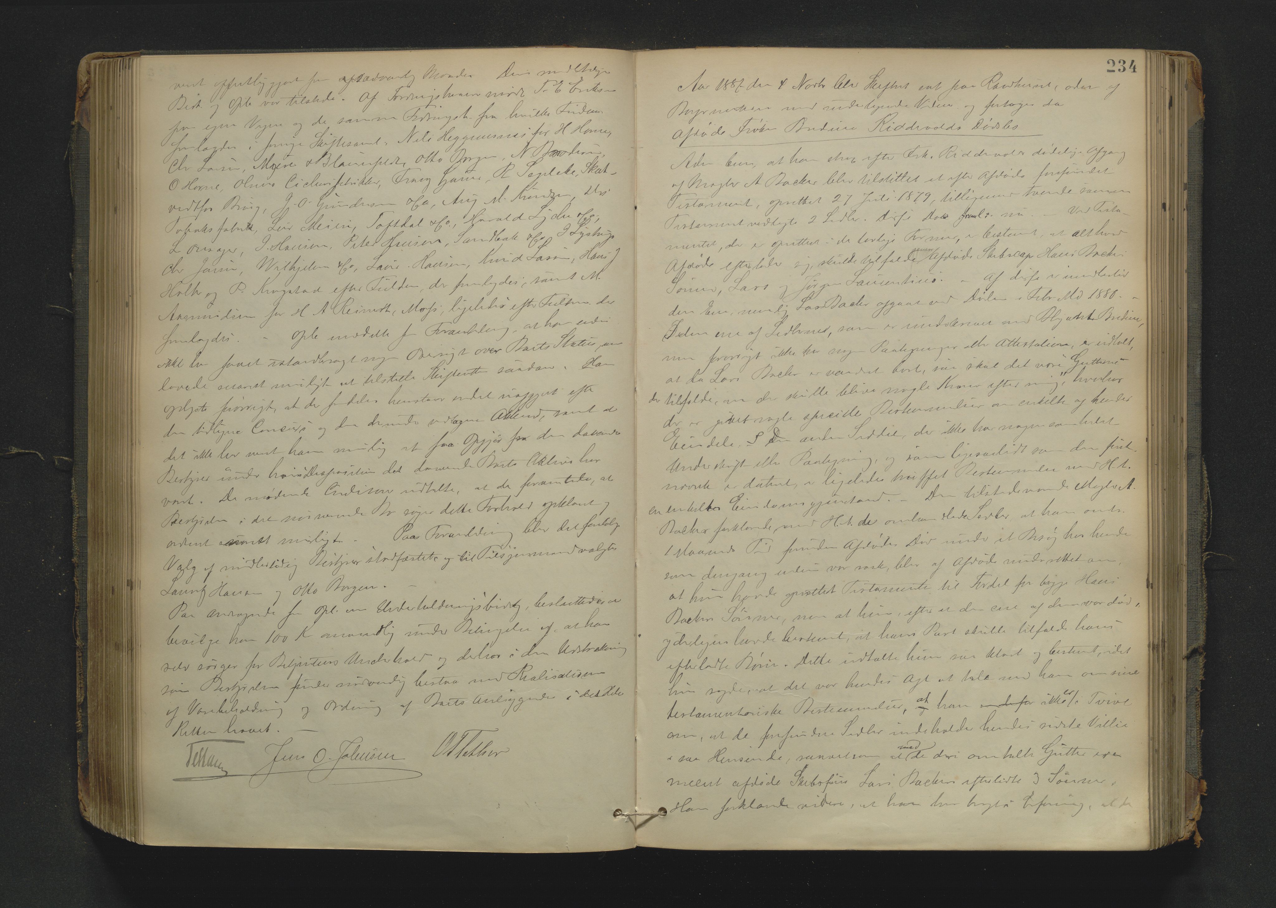 Drammen byfogd, AV/SAKO-A-222/H/Hb/Hbc/L0015: Skifteforhandlingsprotokoll. - Drammen., 1885-1890, p. 234
