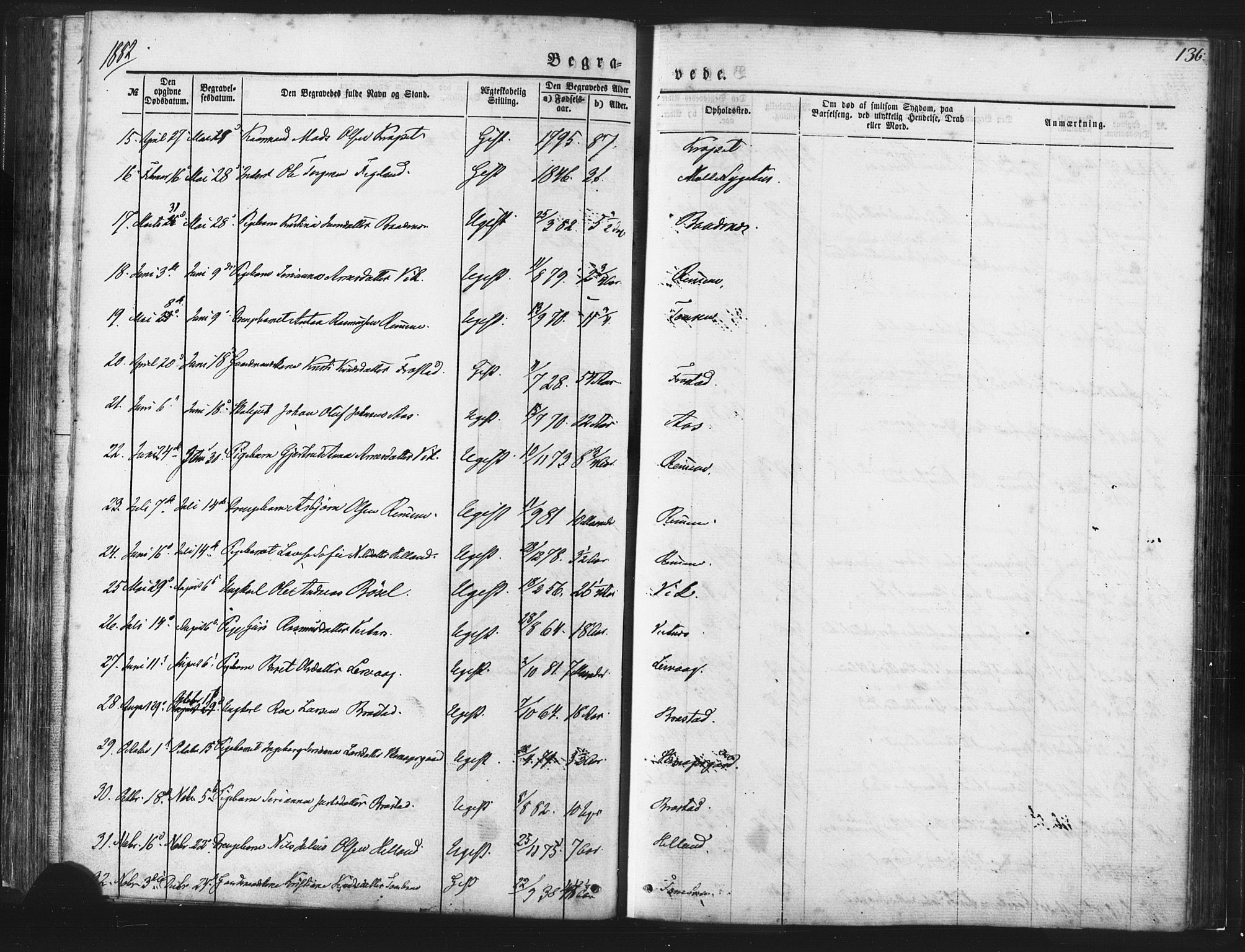 Ministerialprotokoller, klokkerbøker og fødselsregistre - Møre og Romsdal, AV/SAT-A-1454/539/L0530: Parish register (official) no. 539A03, 1872-1886, p. 136