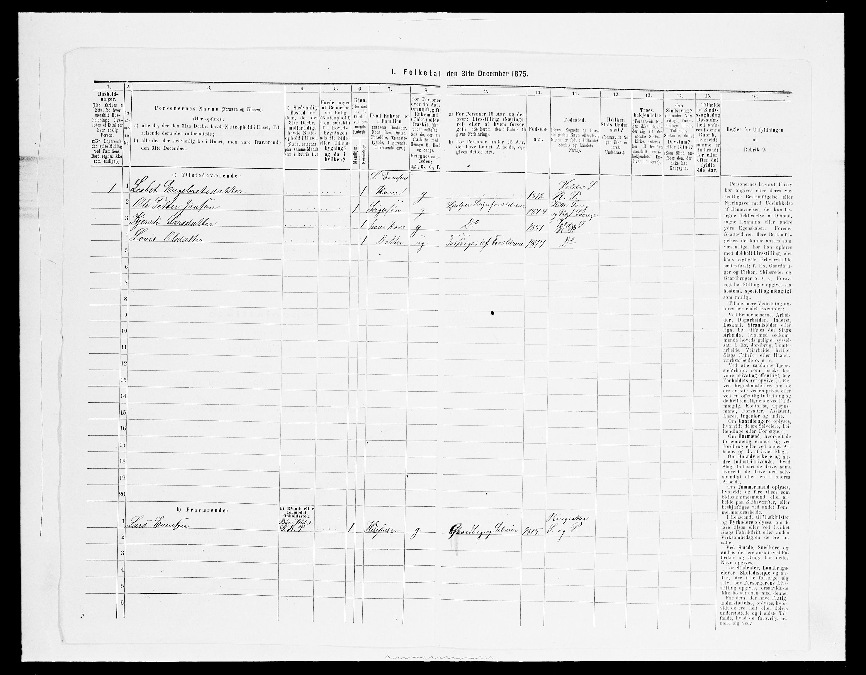 SAH, 1875 census for 0412P Ringsaker, 1875, p. 1787