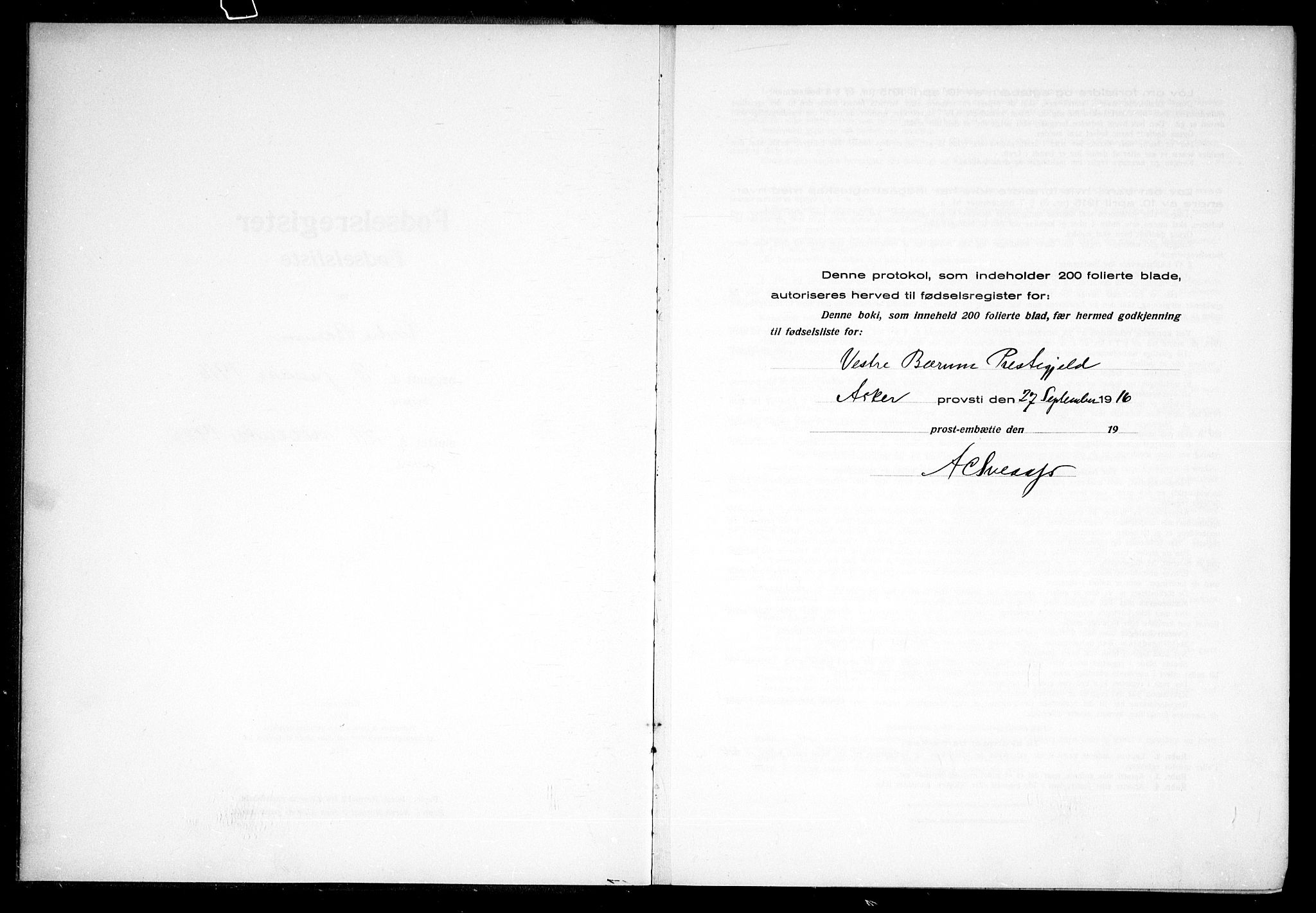 Vestre Bærum prestekontor Kirkebøker, SAO/A-10209a/J/L0001: Birth register no. 1, 1916-1926