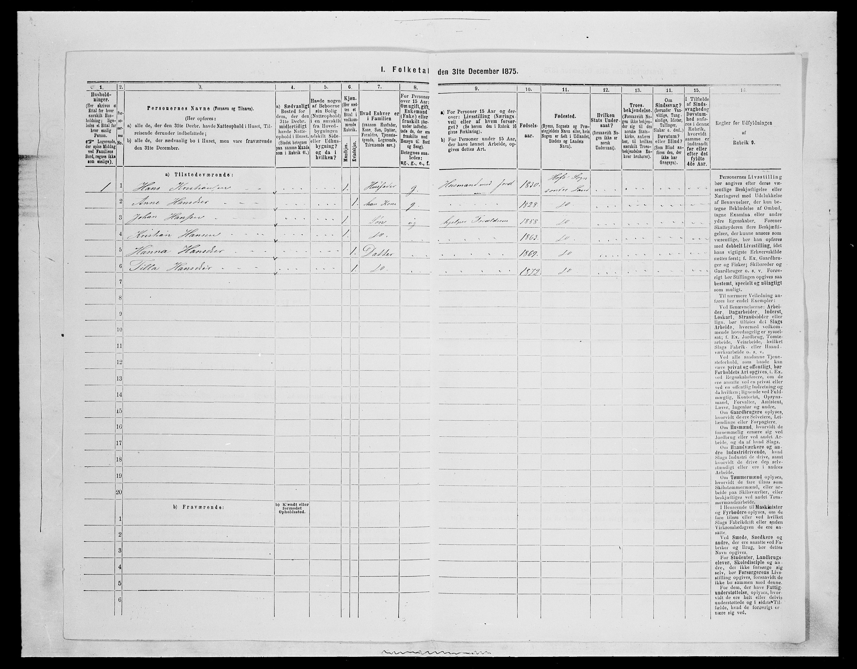 SAH, 1875 census for 0536P Søndre Land, 1875, p. 1464