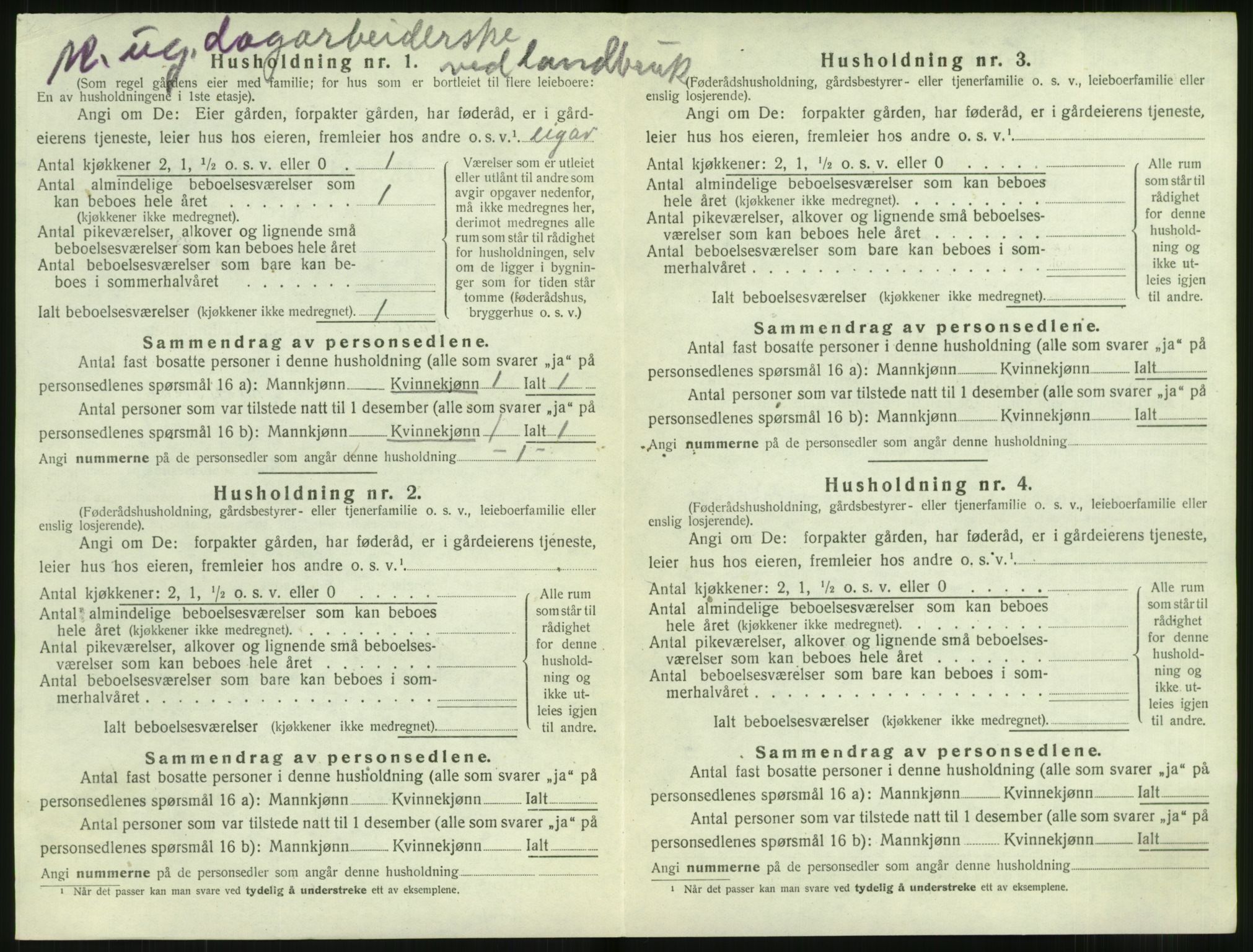 SAT, 1920 census for Stordal, 1920, p. 181