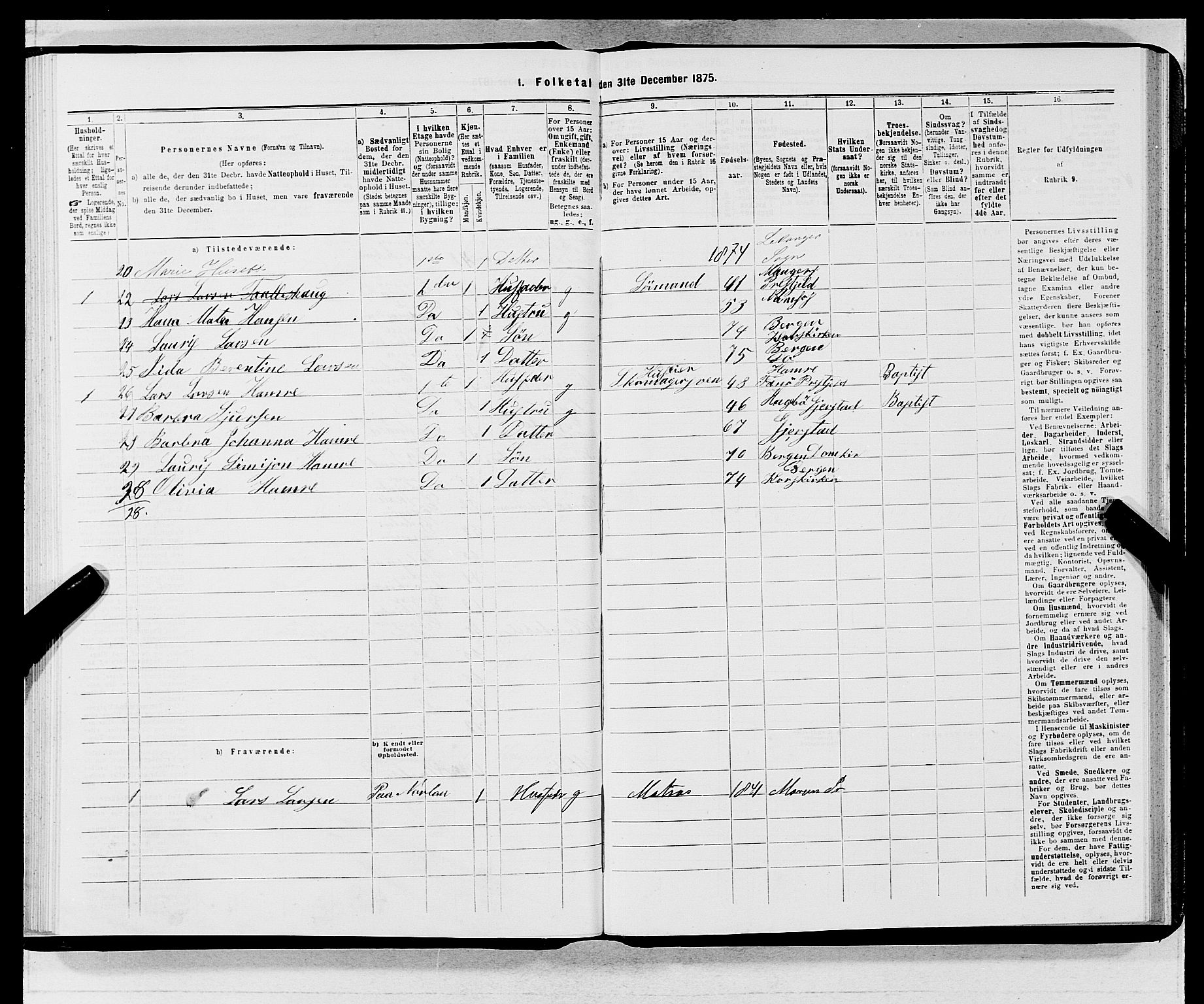 SAB, 1875 census for 1301 Bergen, 1875, p. 5331