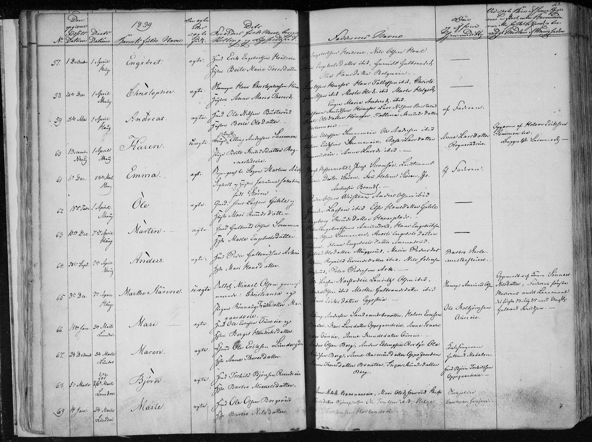 Norderhov kirkebøker, SAKO/A-237/F/Fa/L0010: Parish register (official) no. 10, 1837-1847, p. 28