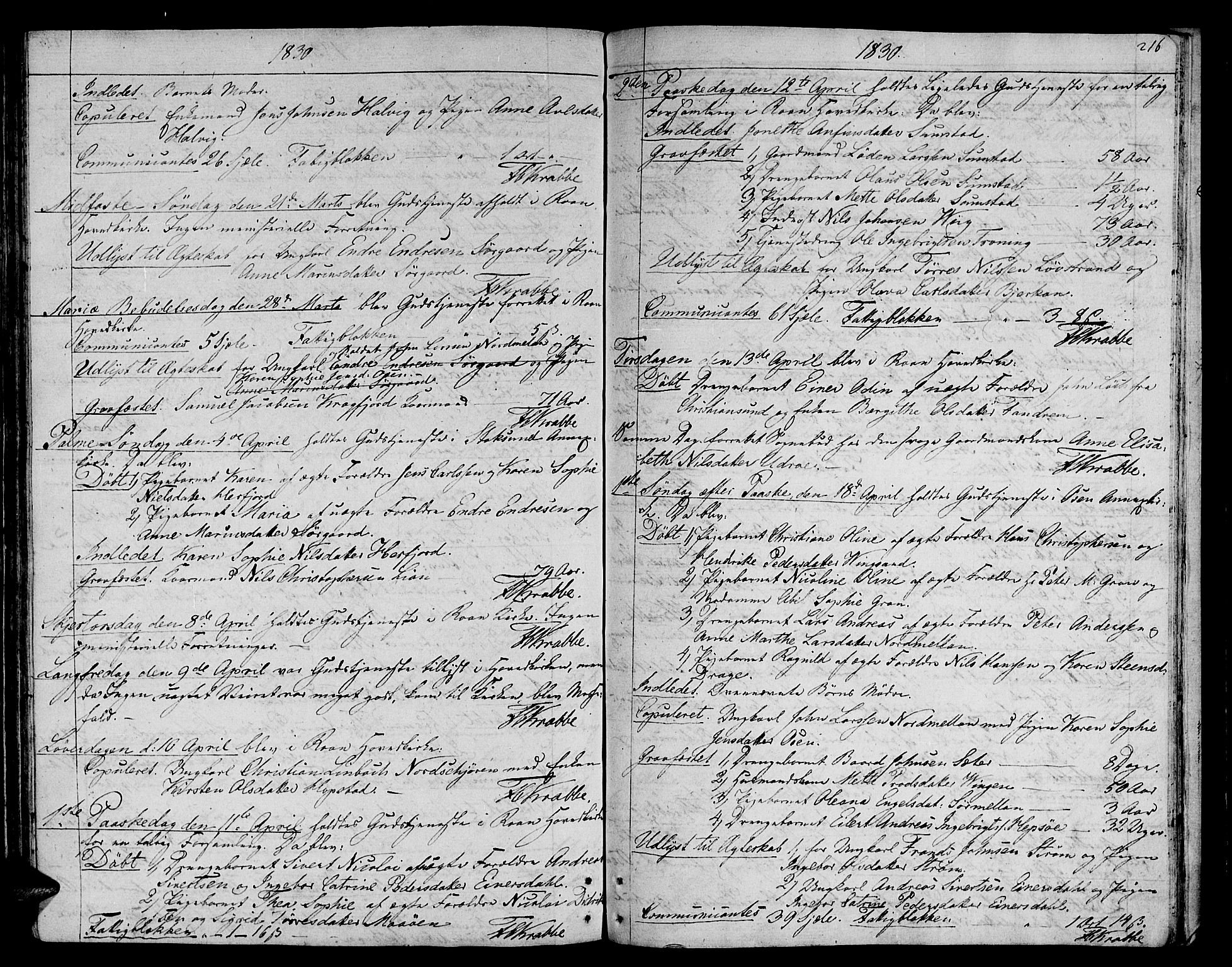 Ministerialprotokoller, klokkerbøker og fødselsregistre - Sør-Trøndelag, SAT/A-1456/657/L0701: Parish register (official) no. 657A02, 1802-1831, p. 216a
