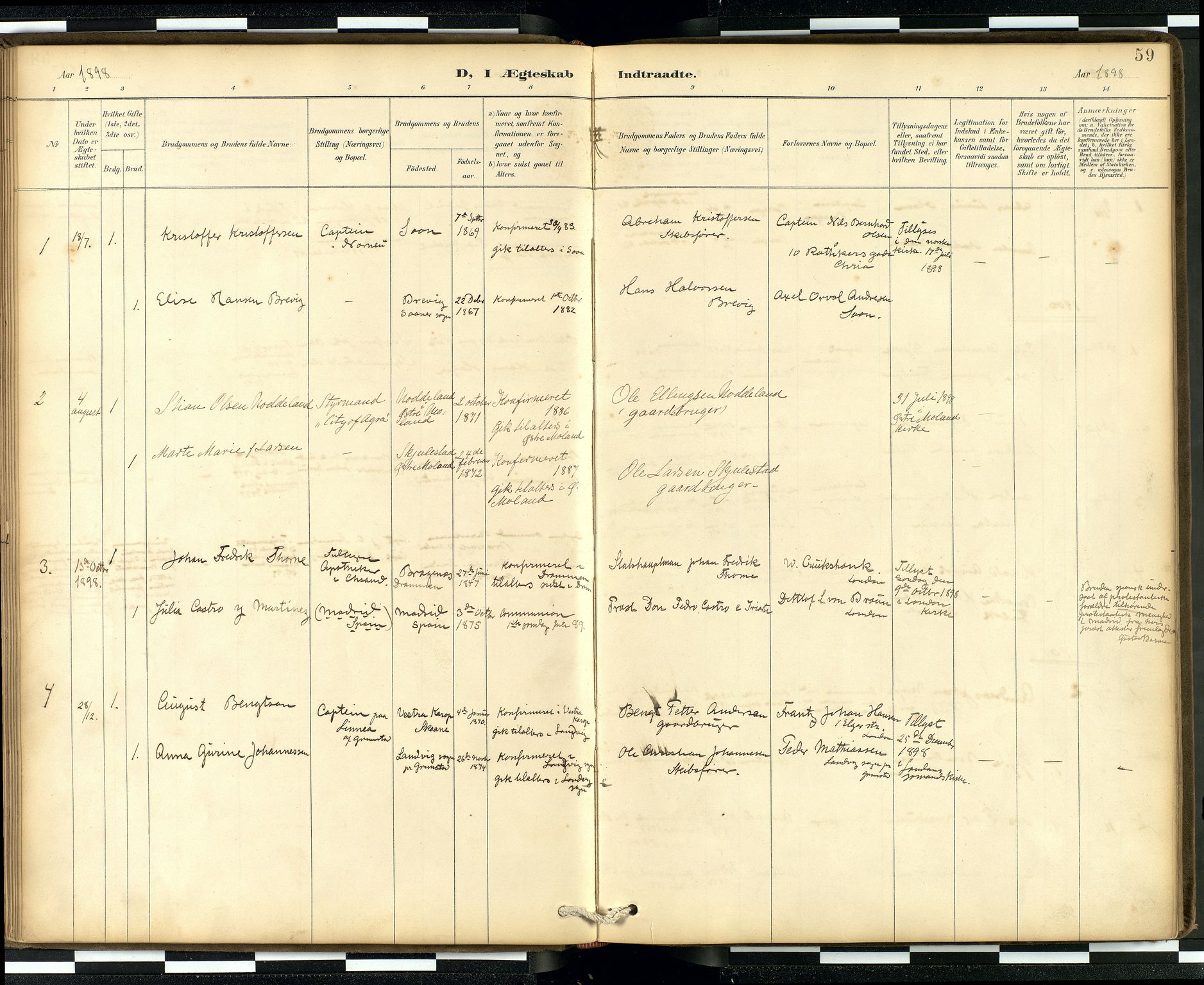 Den norske sjømannsmisjon i utlandet/London m/bistasjoner, AV/SAB-SAB/PA-0103/H/Ha/L0002: Parish register (official) no. A 2, 1887-1903, p. 58b-59a