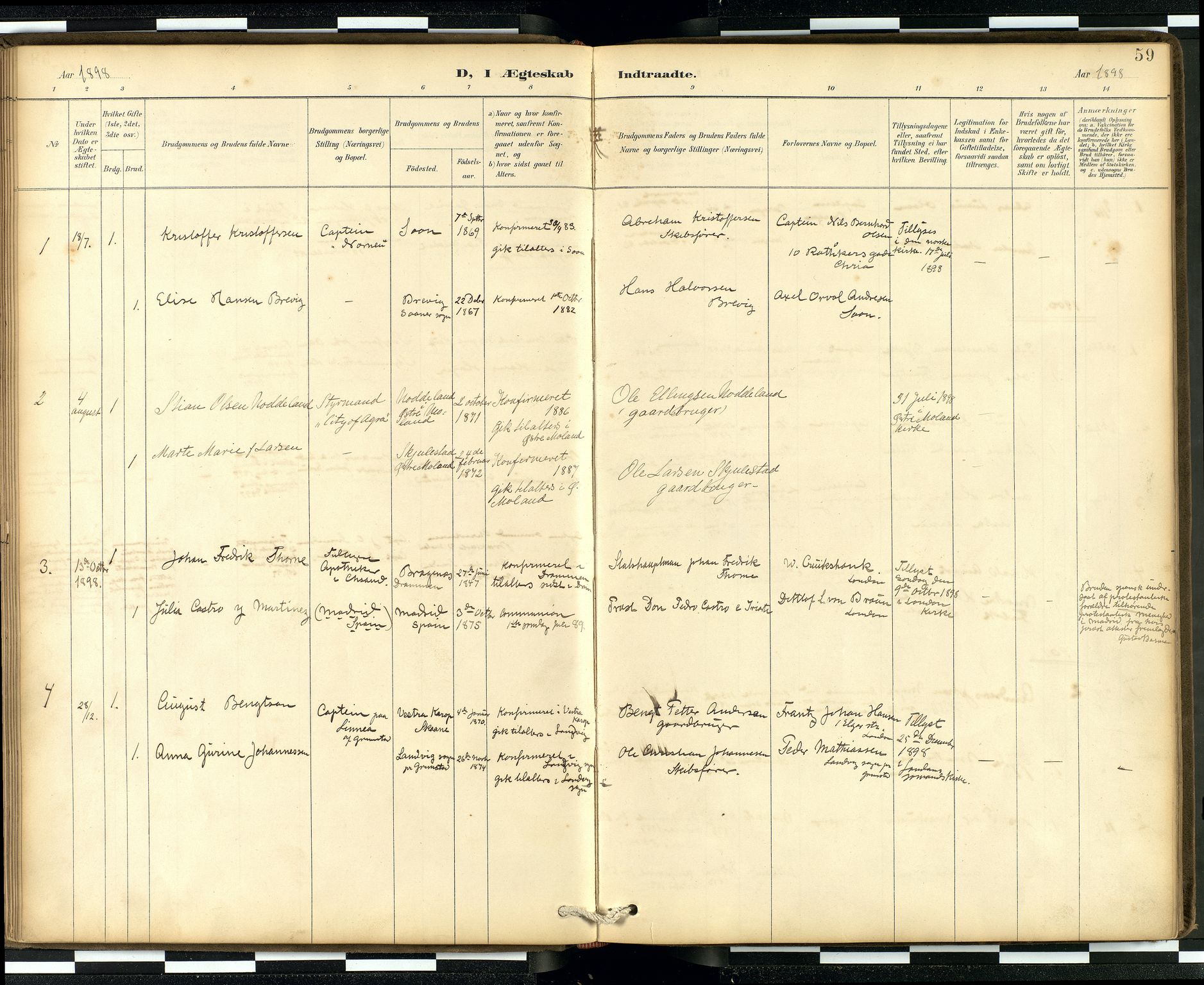 Den norske sjømannsmisjon i utlandet/London m/bistasjoner, AV/SAB-SAB/PA-0103/H/Ha/L0002: Parish register (official) no. A 2, 1887-1903, p. 58b-59a