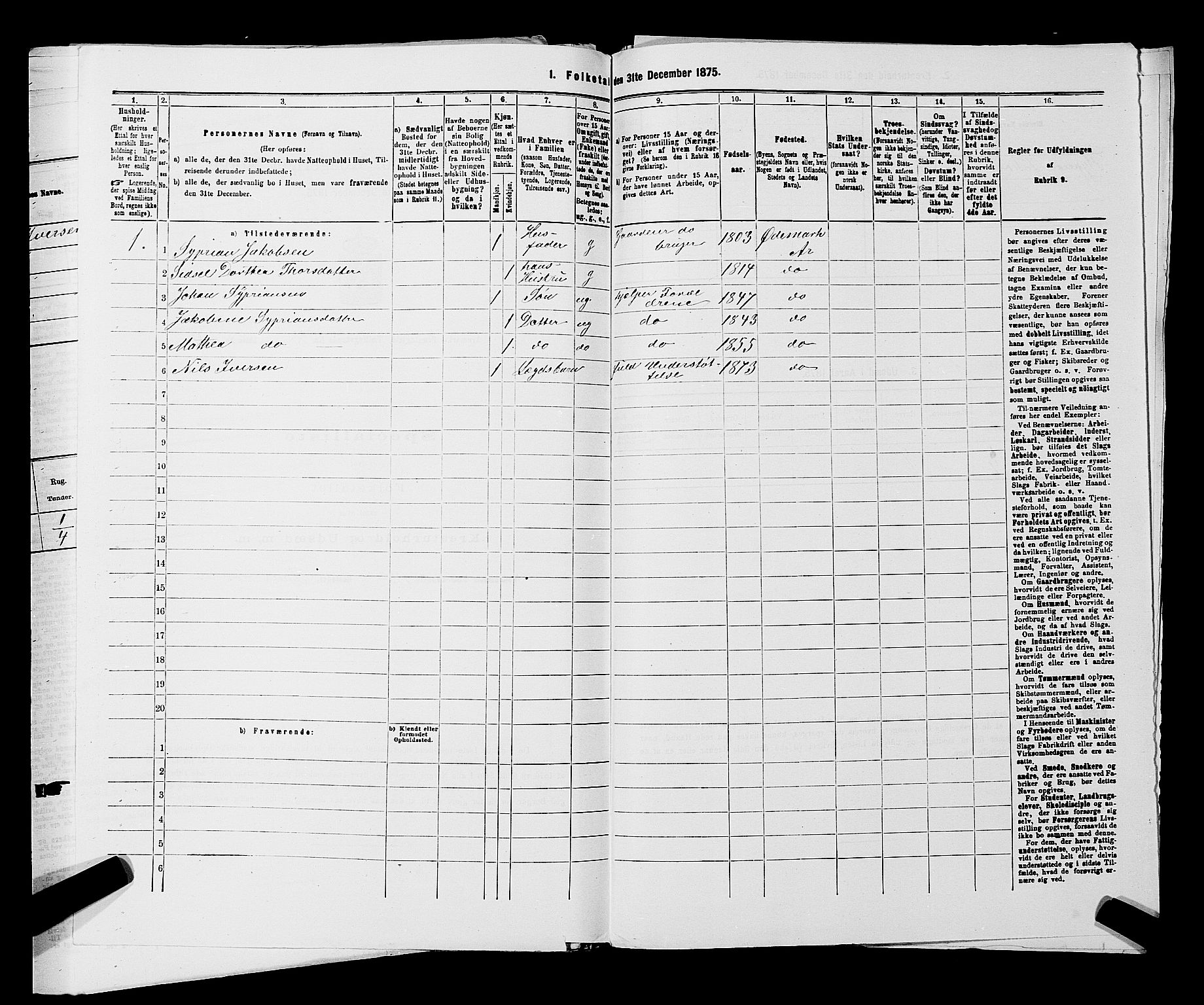 RA, 1875 census for 0118P Aremark, 1875, p. 1322