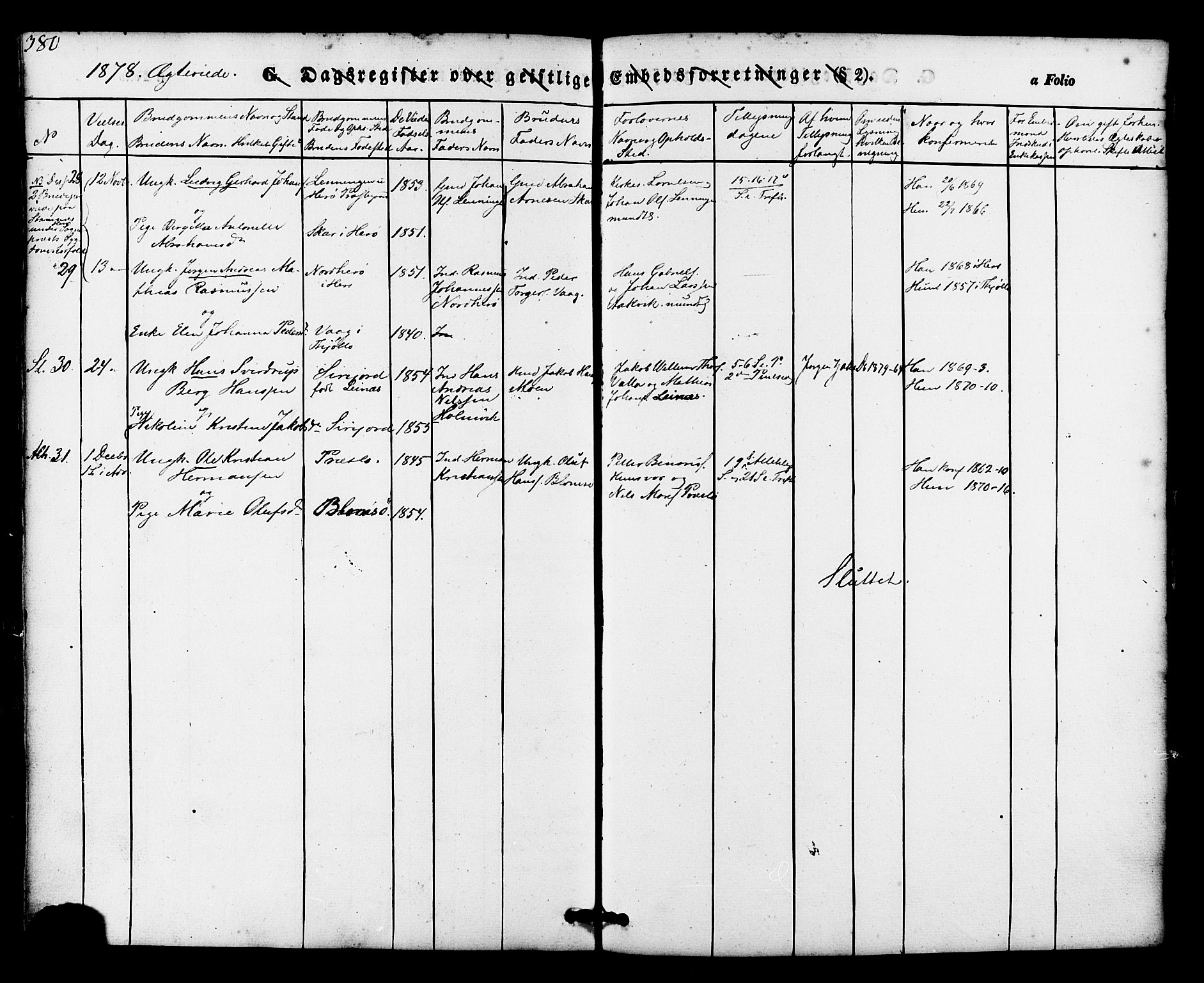 Ministerialprotokoller, klokkerbøker og fødselsregistre - Nordland, AV/SAT-A-1459/830/L0448: Parish register (official) no. 830A12, 1855-1878, p. 380