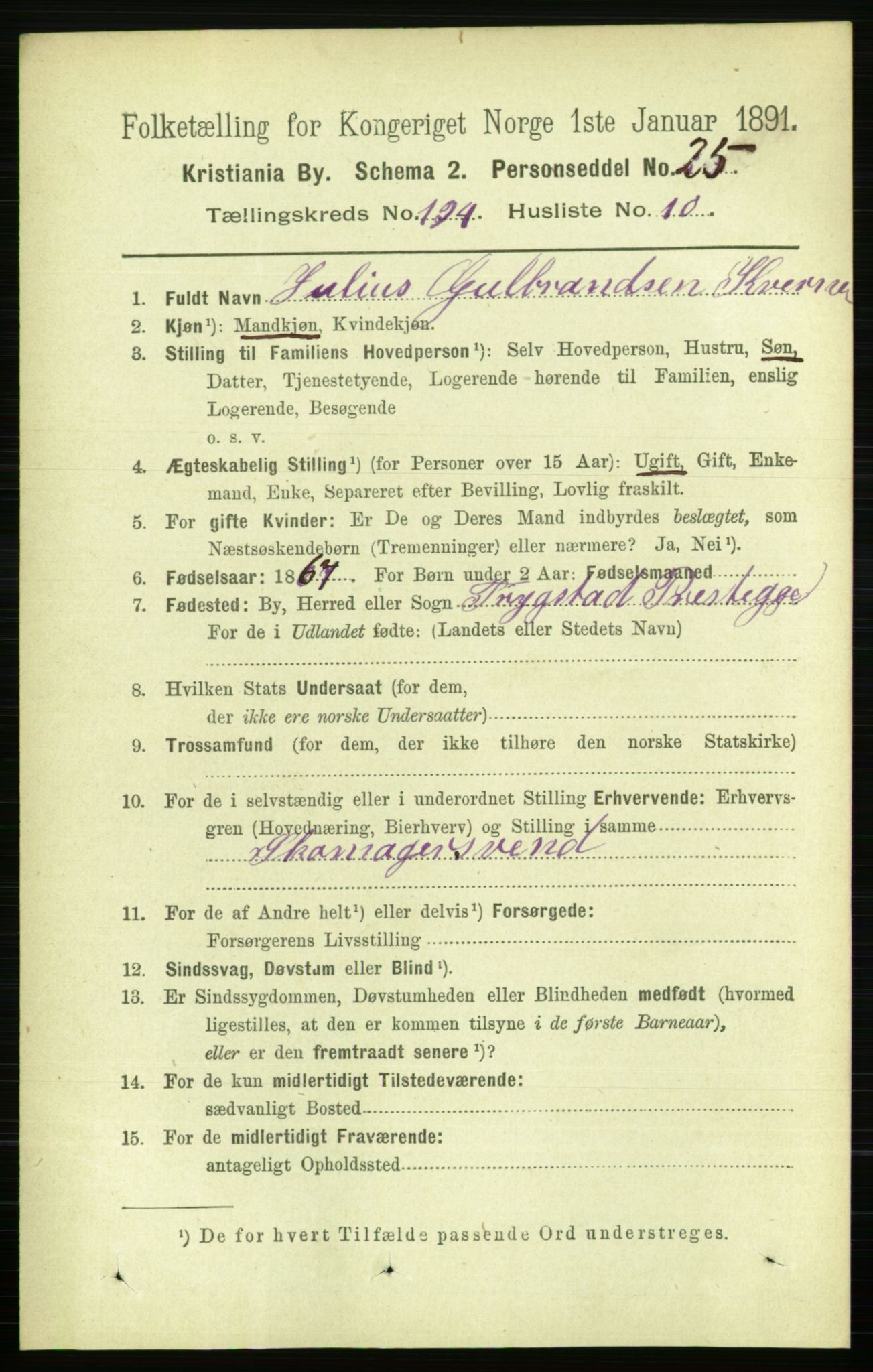 RA, 1891 census for 0301 Kristiania, 1891, p. 117009
