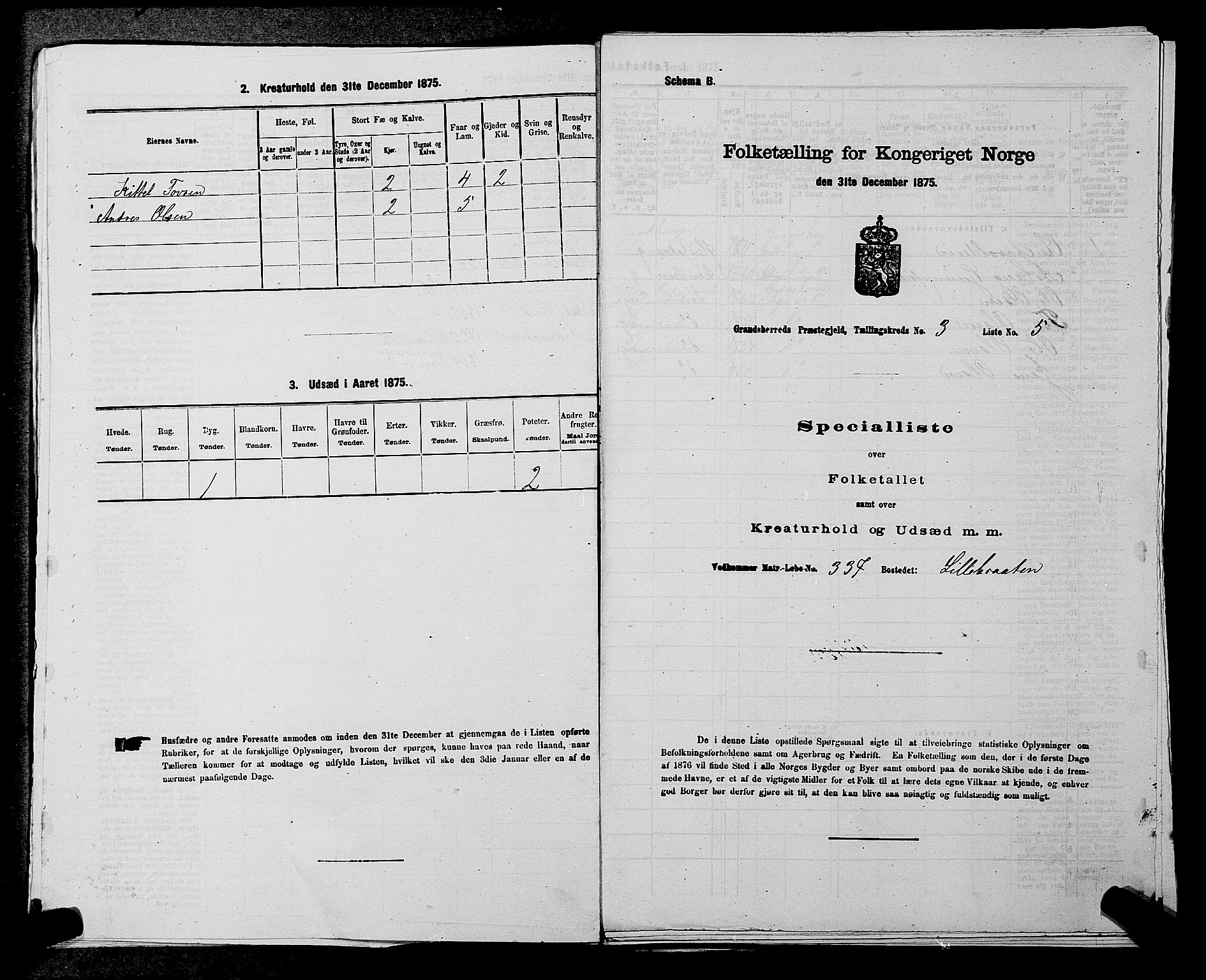 SAKO, 1875 census for 0824P Gransherad, 1875, p. 375