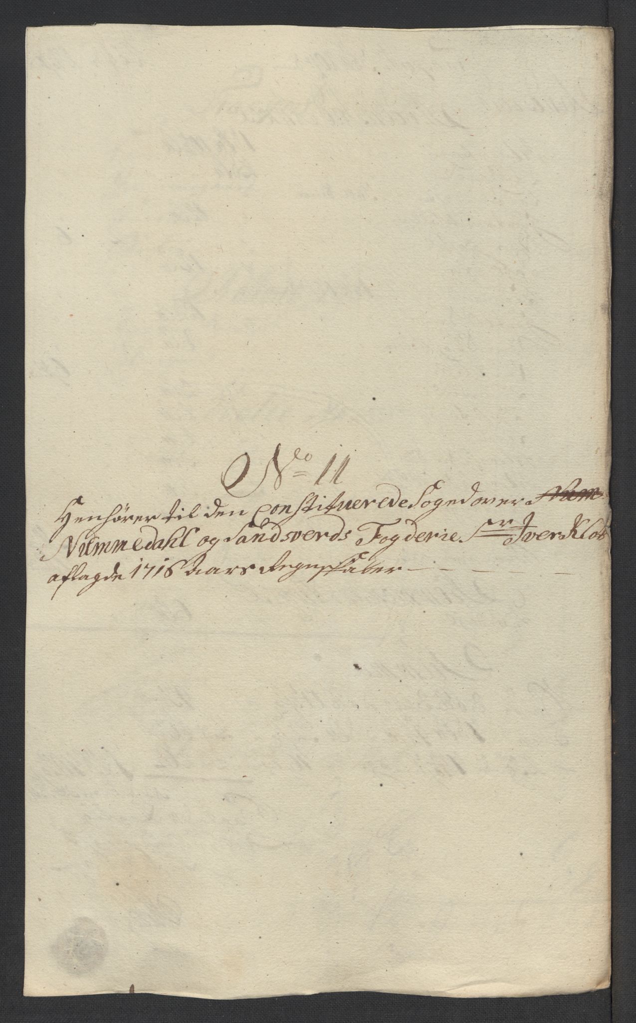 Rentekammeret inntil 1814, Reviderte regnskaper, Fogderegnskap, RA/EA-4092/R24/L1592: Fogderegnskap Numedal og Sandsvær, 1716, p. 264