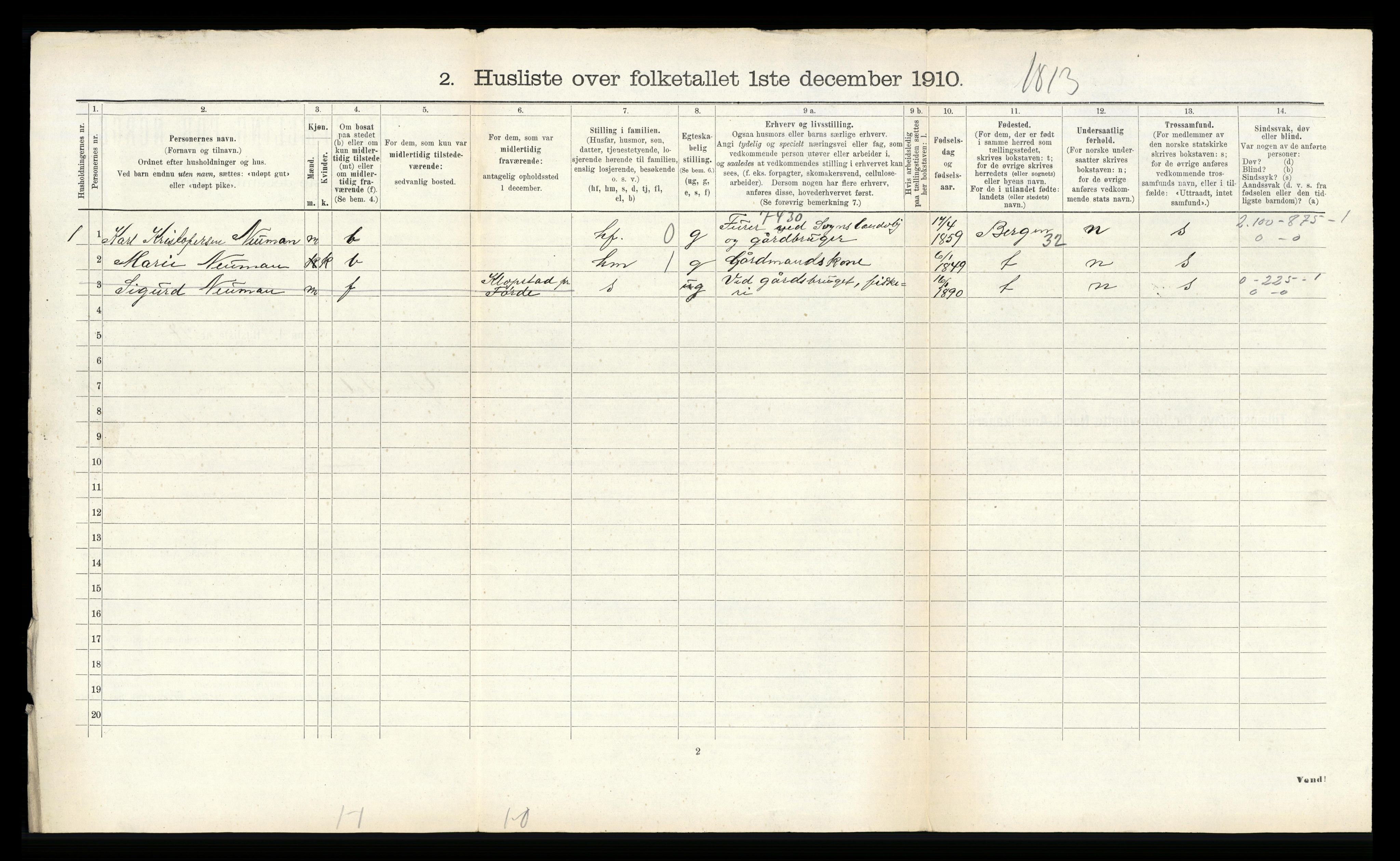 RA, 1910 census for Ytre Holmedal, 1910, p. 715