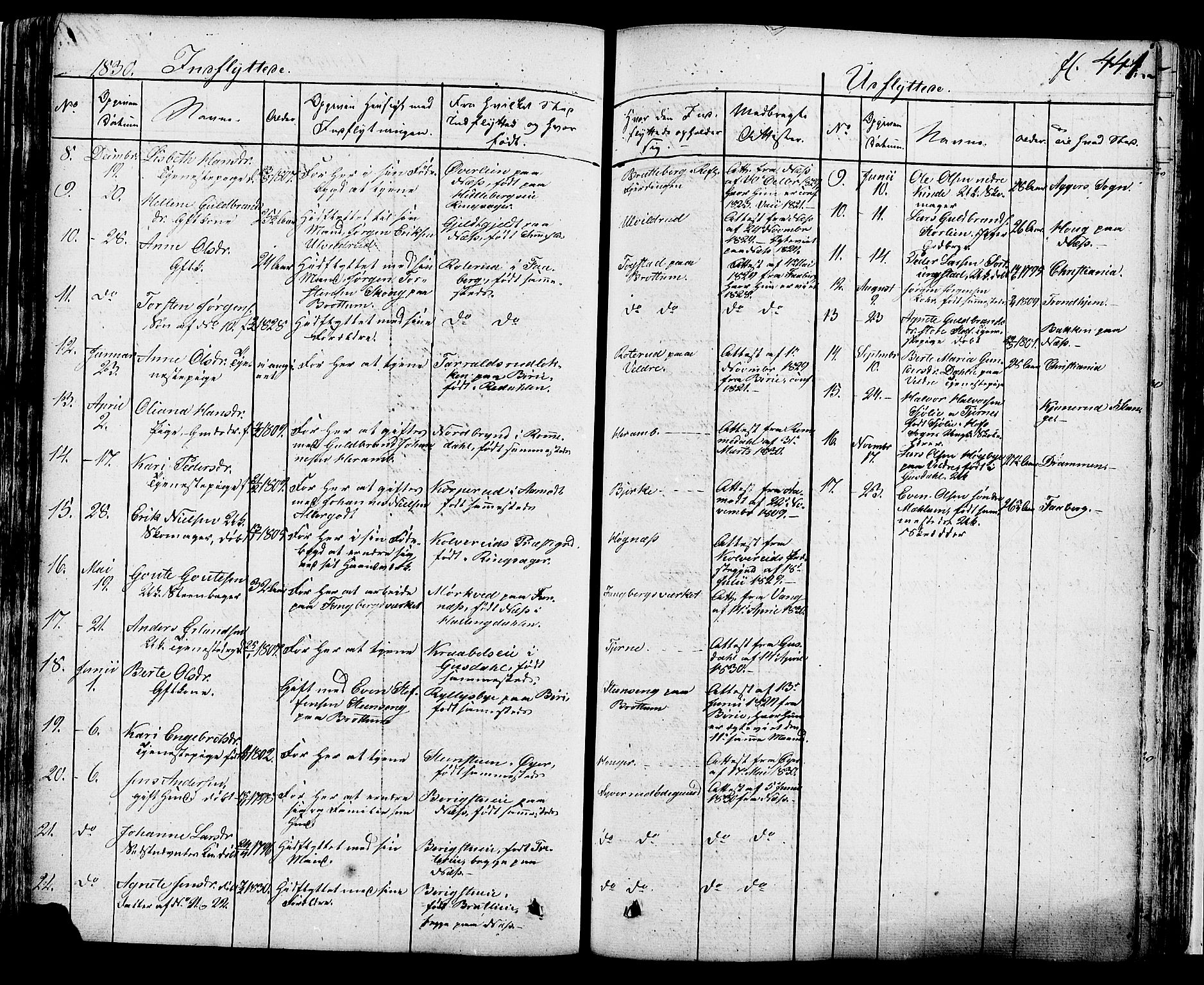 Ringsaker prestekontor, AV/SAH-PREST-014/K/Ka/L0007: Parish register (official) no. 7B, 1826-1837, p. 441