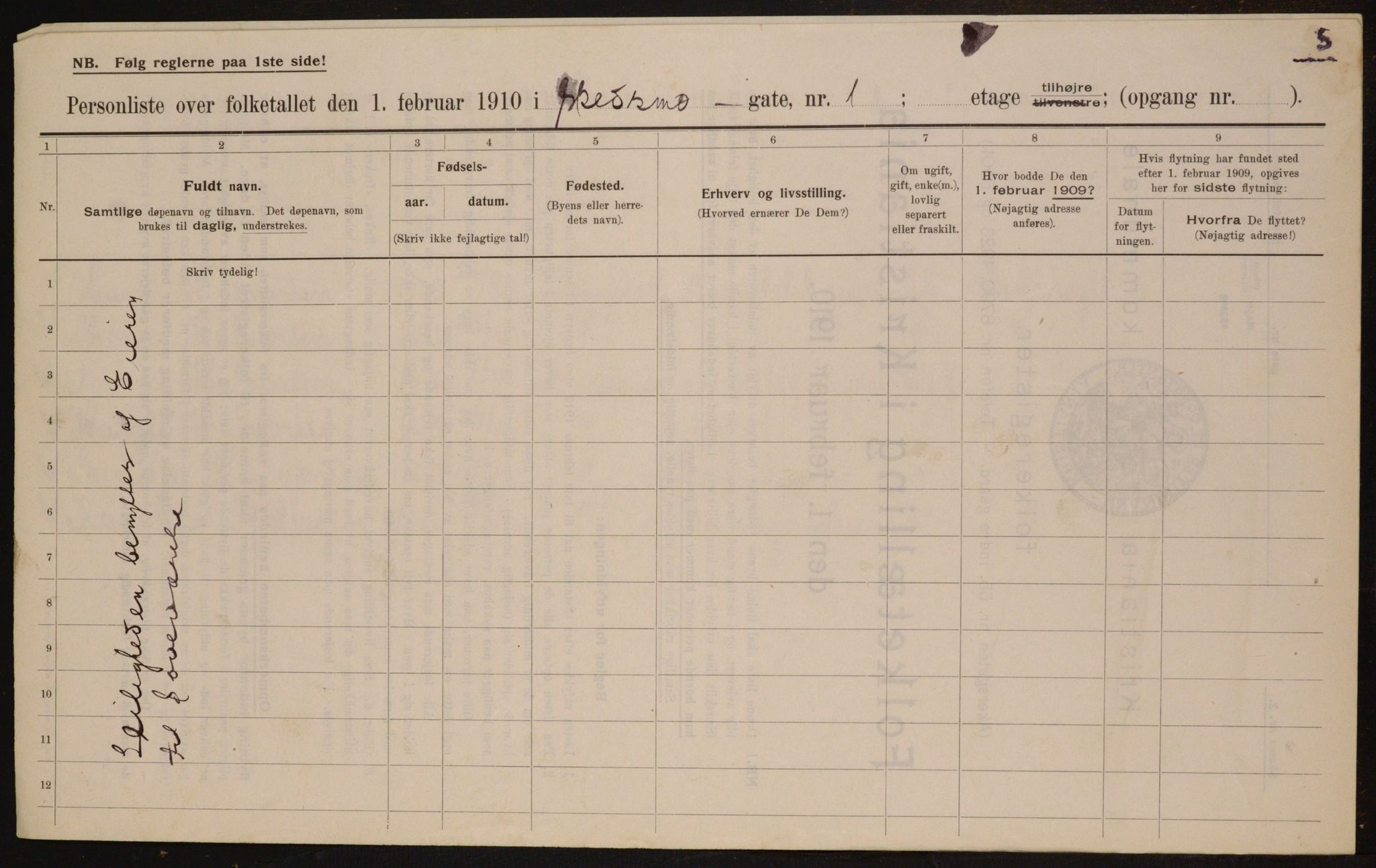 OBA, Municipal Census 1910 for Kristiania, 1910, p. 90861